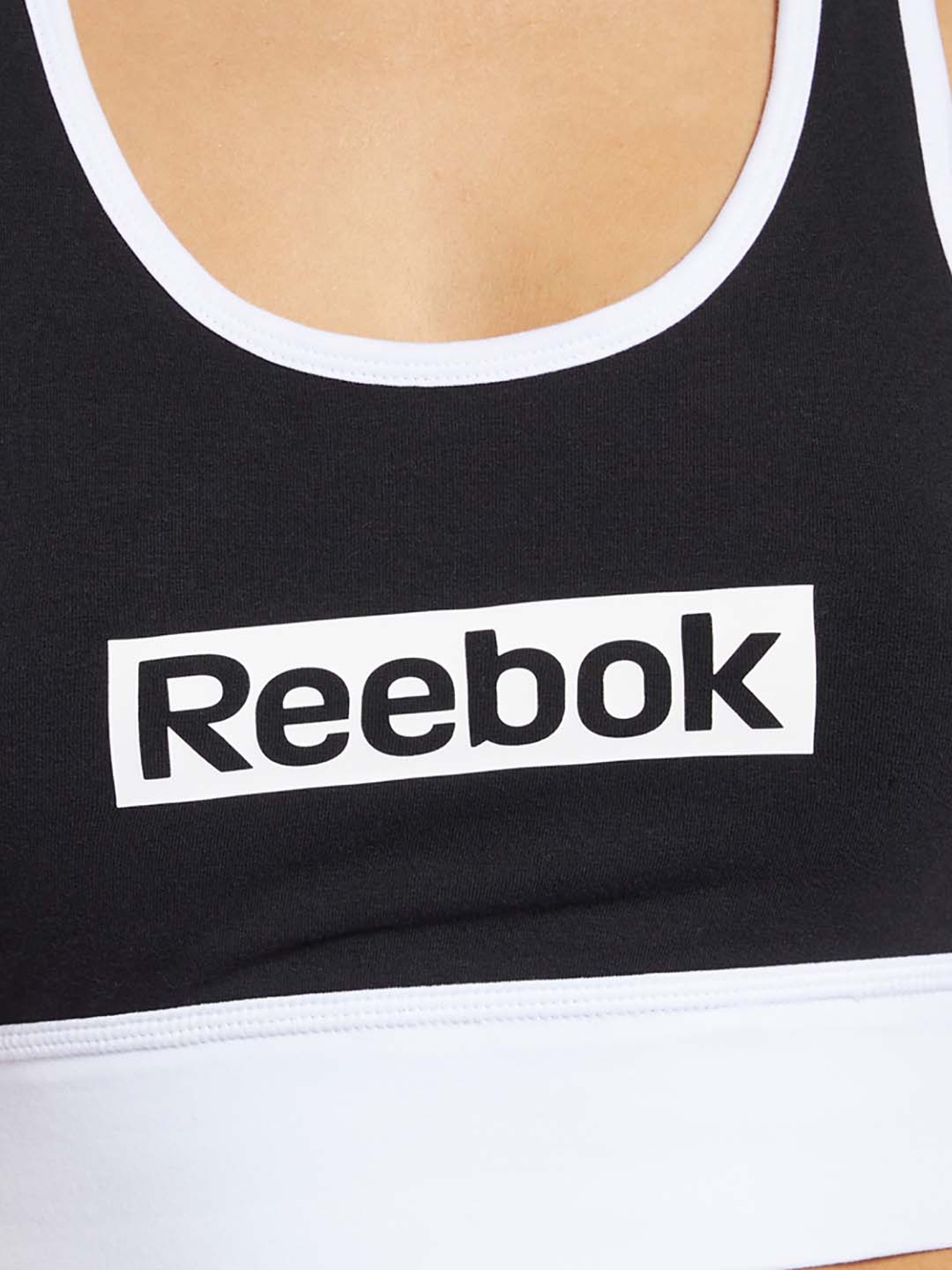 Reebok Black Printed Non Wired TE Linear Logo Bralette Bra
