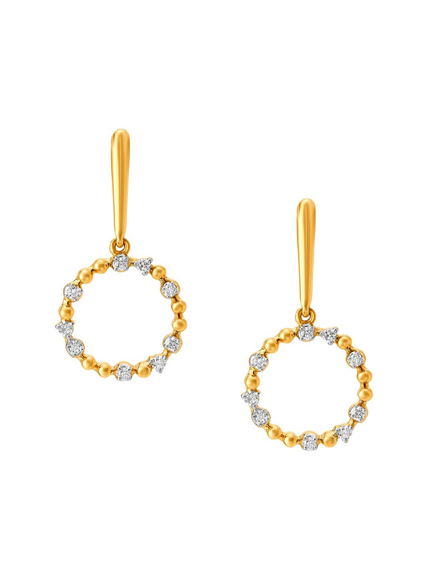 Mia by Tanishq 14 KT Yellow And White Gold Geometric Diamond Stud Earrings  Yellow Gold 14kt Stud Earring Price in India - Buy Mia by Tanishq 14 KT  Yellow And White Gold