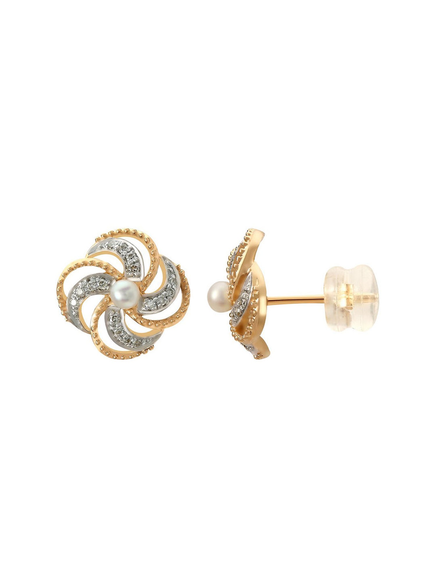 Mia by Tanishq 14k (585) Yellow Gold and Diamond Stud Earrings for Women :  Amazon.in: Fashion