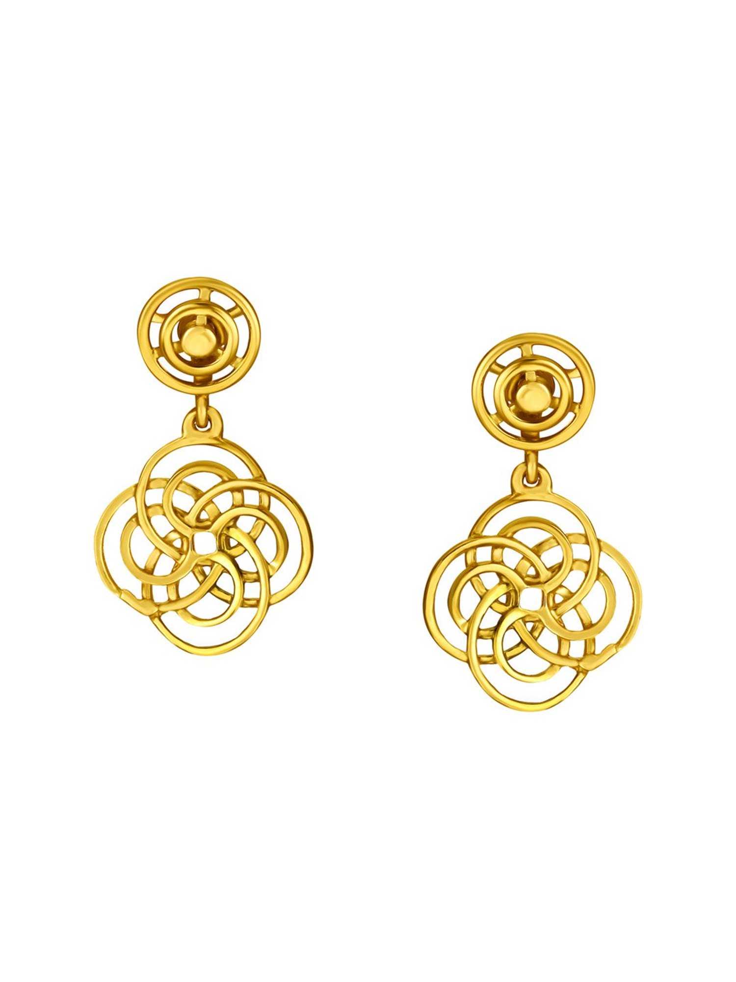 Ornate Rawa Work Gold Stud Earrings