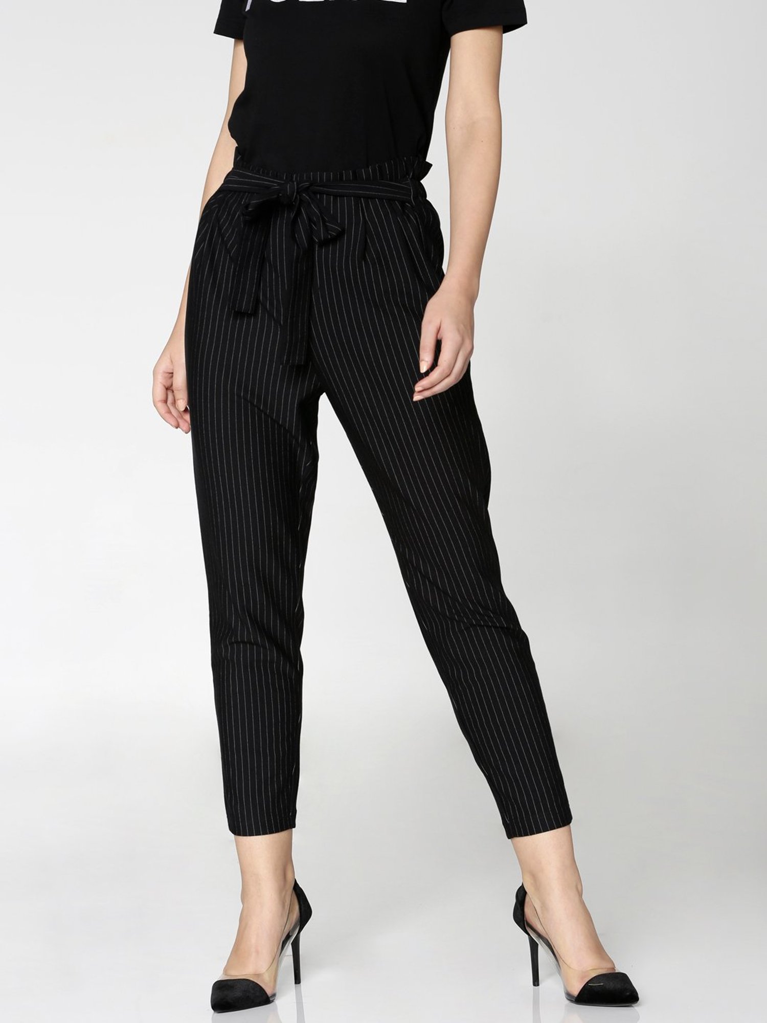 Palazzo Trousers Women High Waist Striped Loose Pants Elegant Office Ladies  Casual Trousers at Rs 1251.87 | Palazzo Pants | ID: 2851547687848