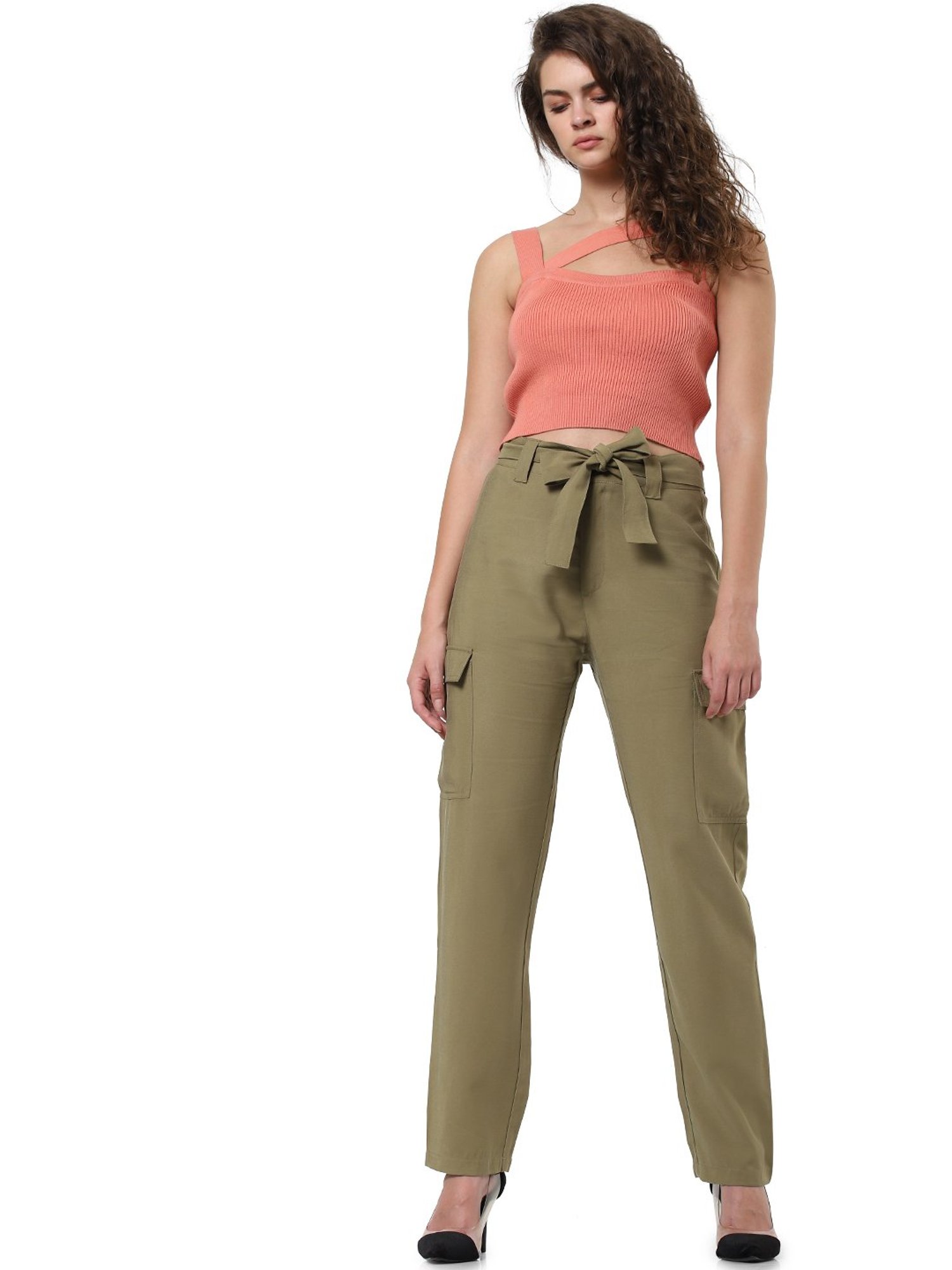 Buy Broadstar Olive Green High Rise Pants for Women Online  Tata CLiQ