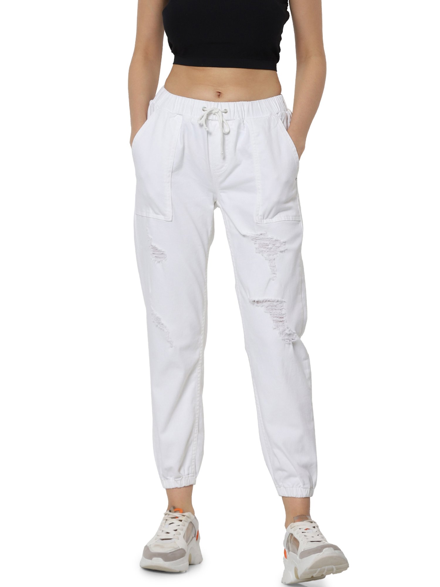 LAABHA Solid Women White Track Pants  Buy LAABHA Solid Women White Track  Pants Online at Best Prices in India  Flipkartcom
