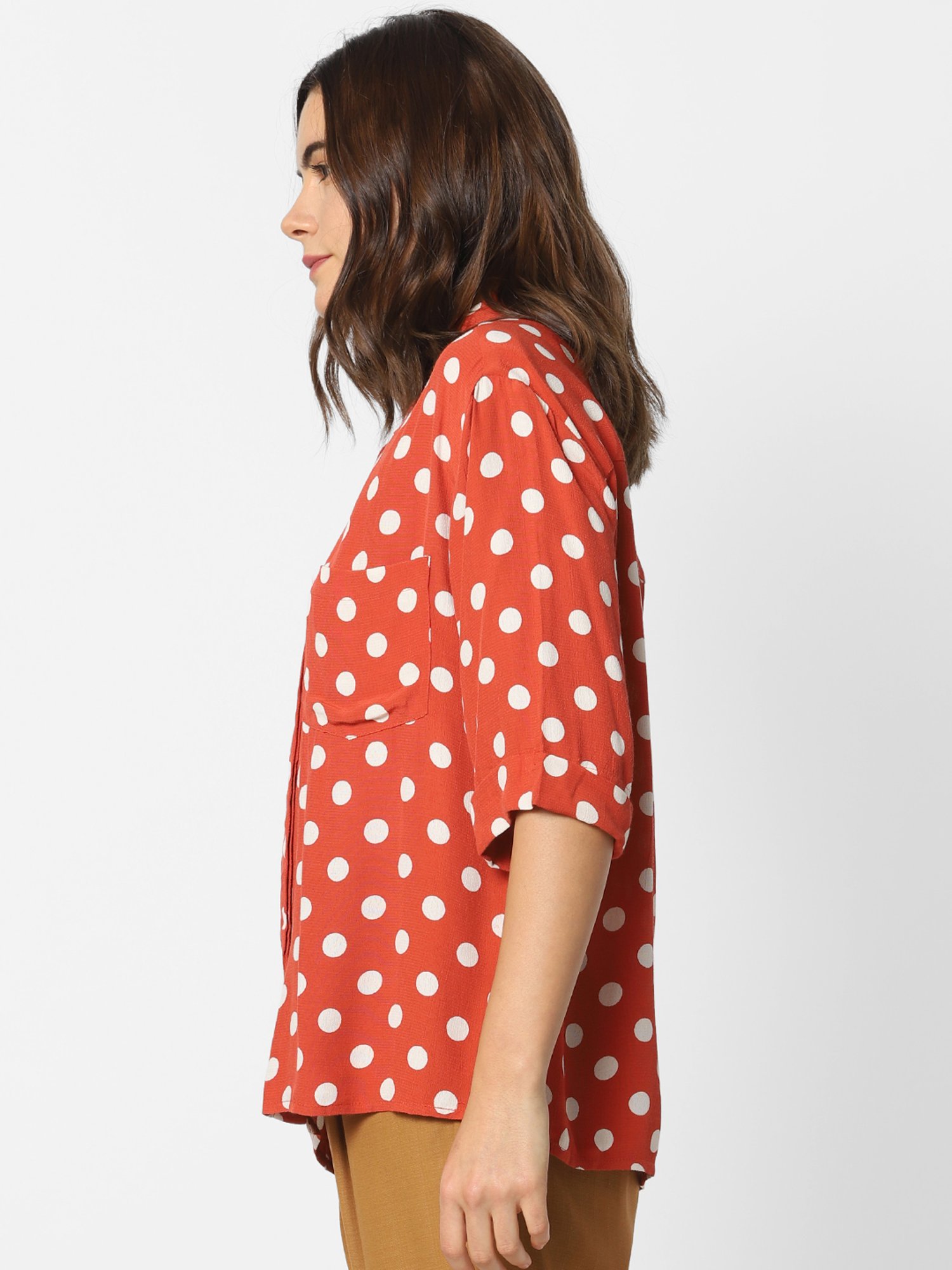 Polka Dot Shirt Women - Temu