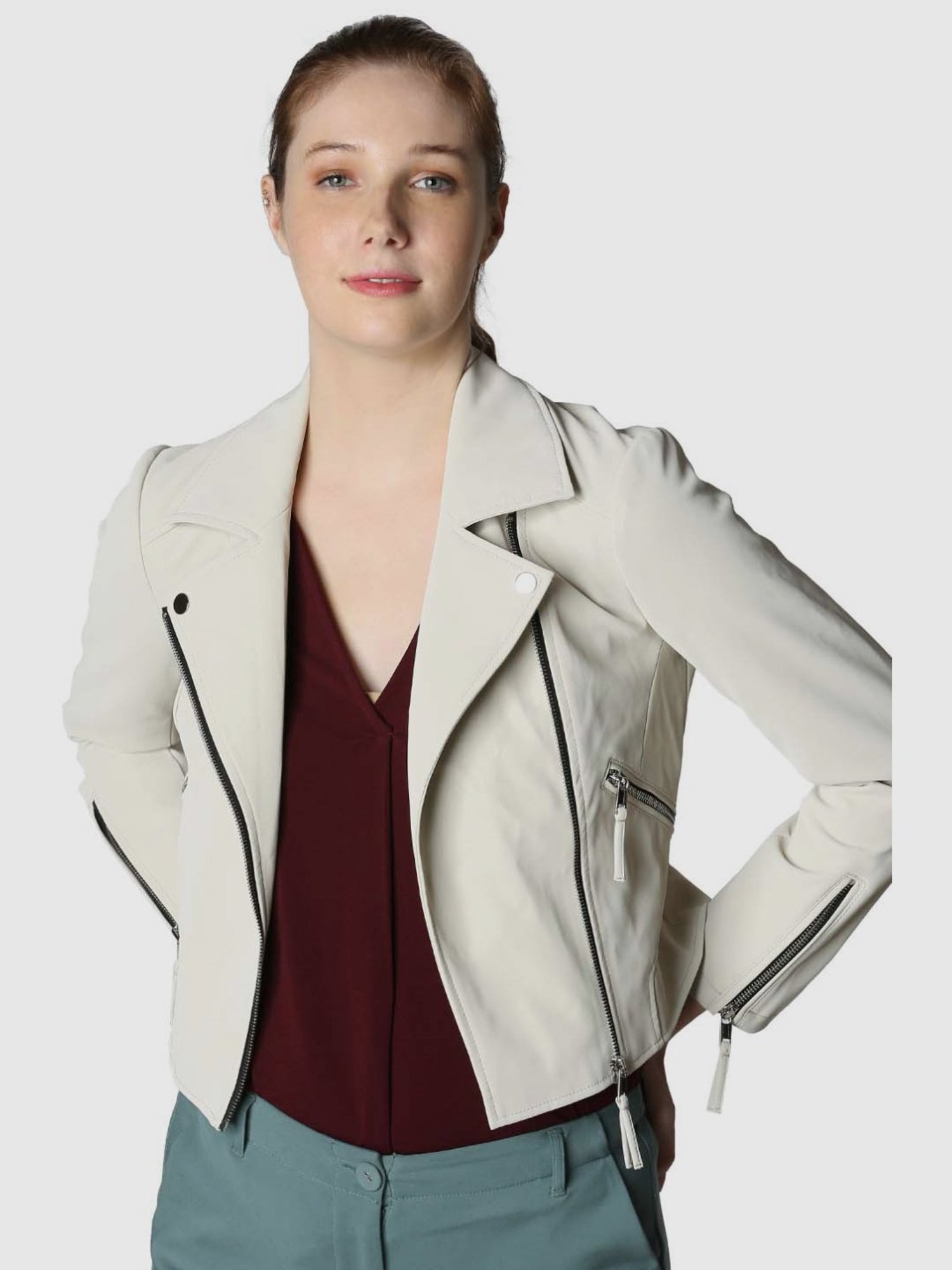 Vero Moda Off-White Regular Fit Jacket for Women Online @ Tata CLiQ