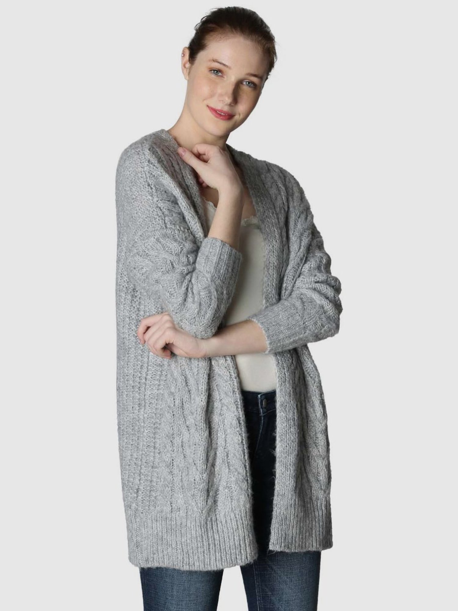 vero moda grey cardigan