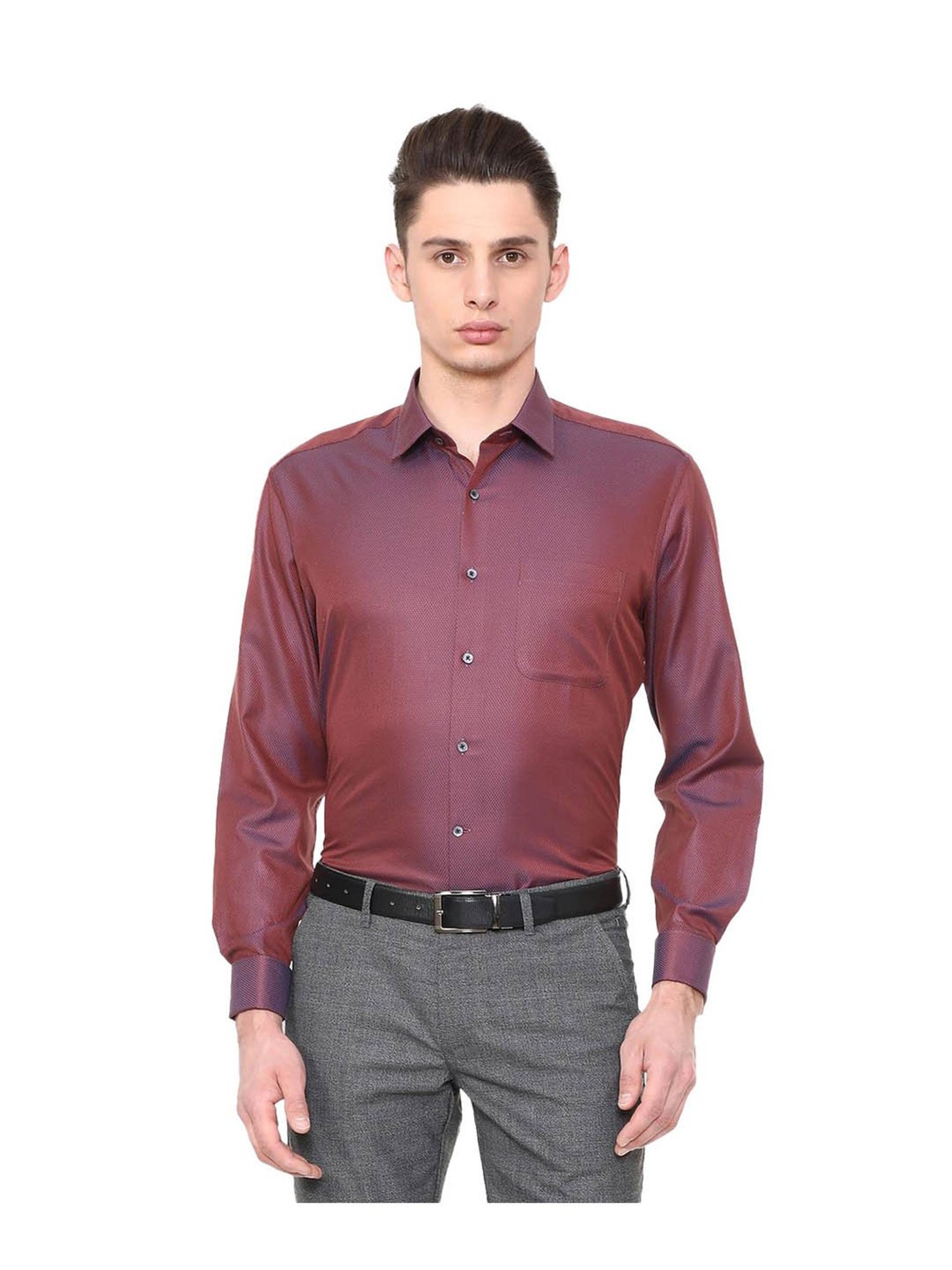 Buy Maroon Shirts for Men by LOUIS PHILIPPE Online