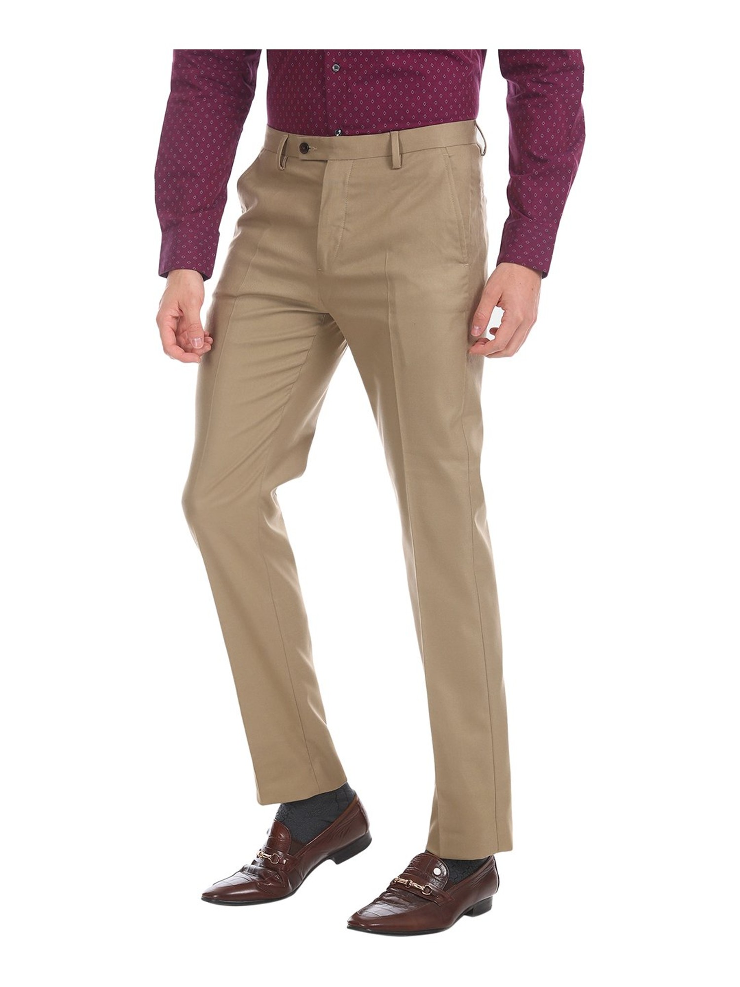 ARROW Premium Slim Fit Men Khaki Trousers  Buy ARROW Premium Slim Fit Men Khaki  Trousers Online at Best Prices in India  Flipkartcom