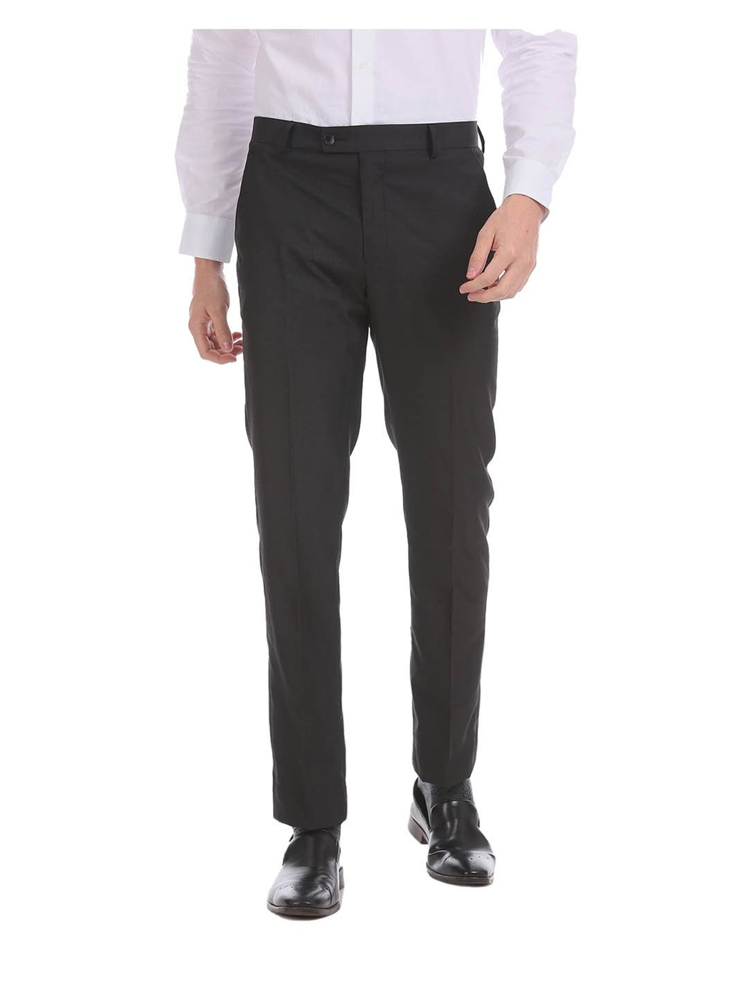 Buy Arrow Men Black Hudson Tailored Fit Solid Formal Trousers  NNNOWcom
