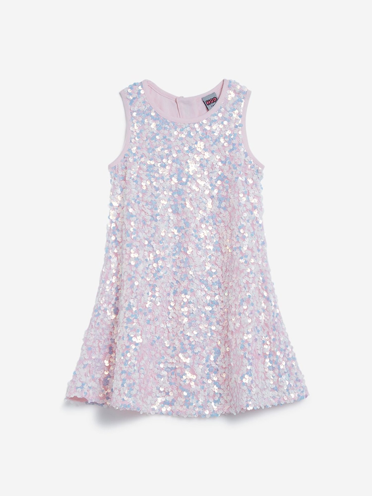 Younger Girls Short Sleeve Sequin Midi Dress in Pink – Chi Chi London