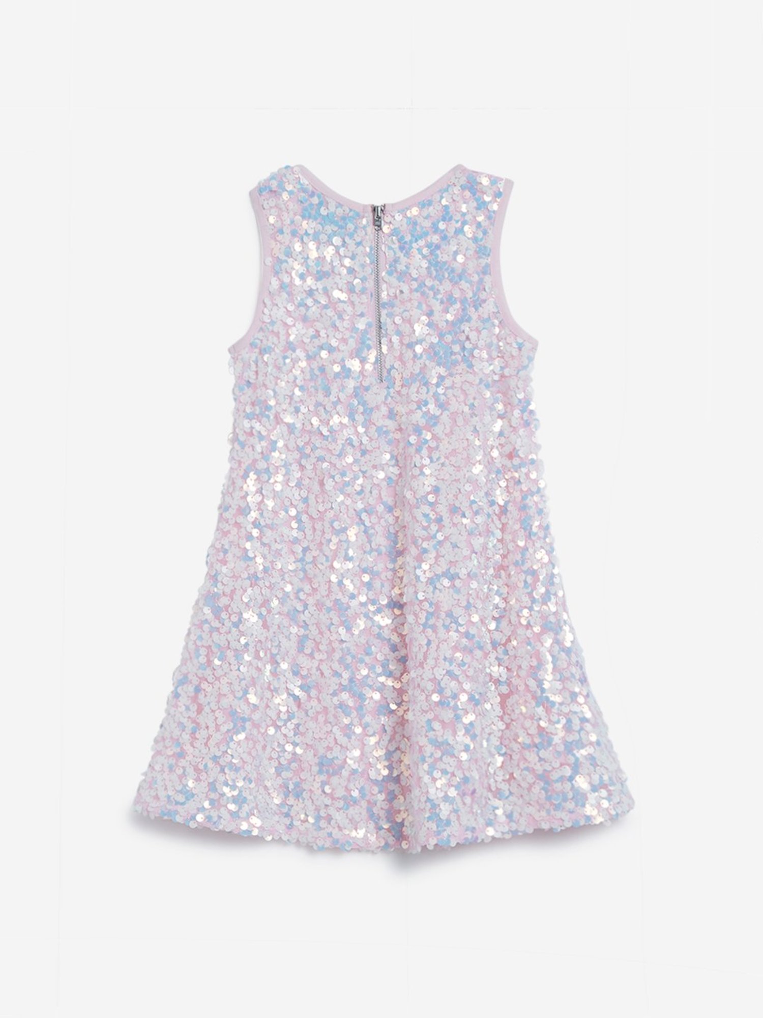 Shop Online Girls Light Blue Sleeveless Sequin Embellished Party Dress at  ₹2059
