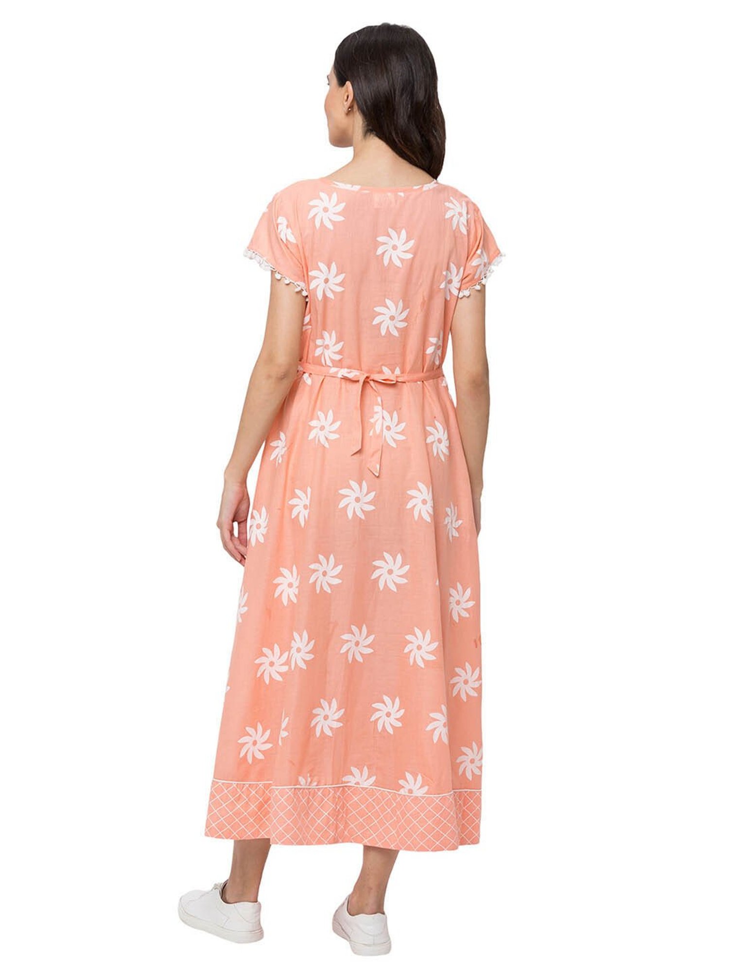 Buy MomToBe Peach Printed Maternity Dress for Women Online @ Tata CLiQ