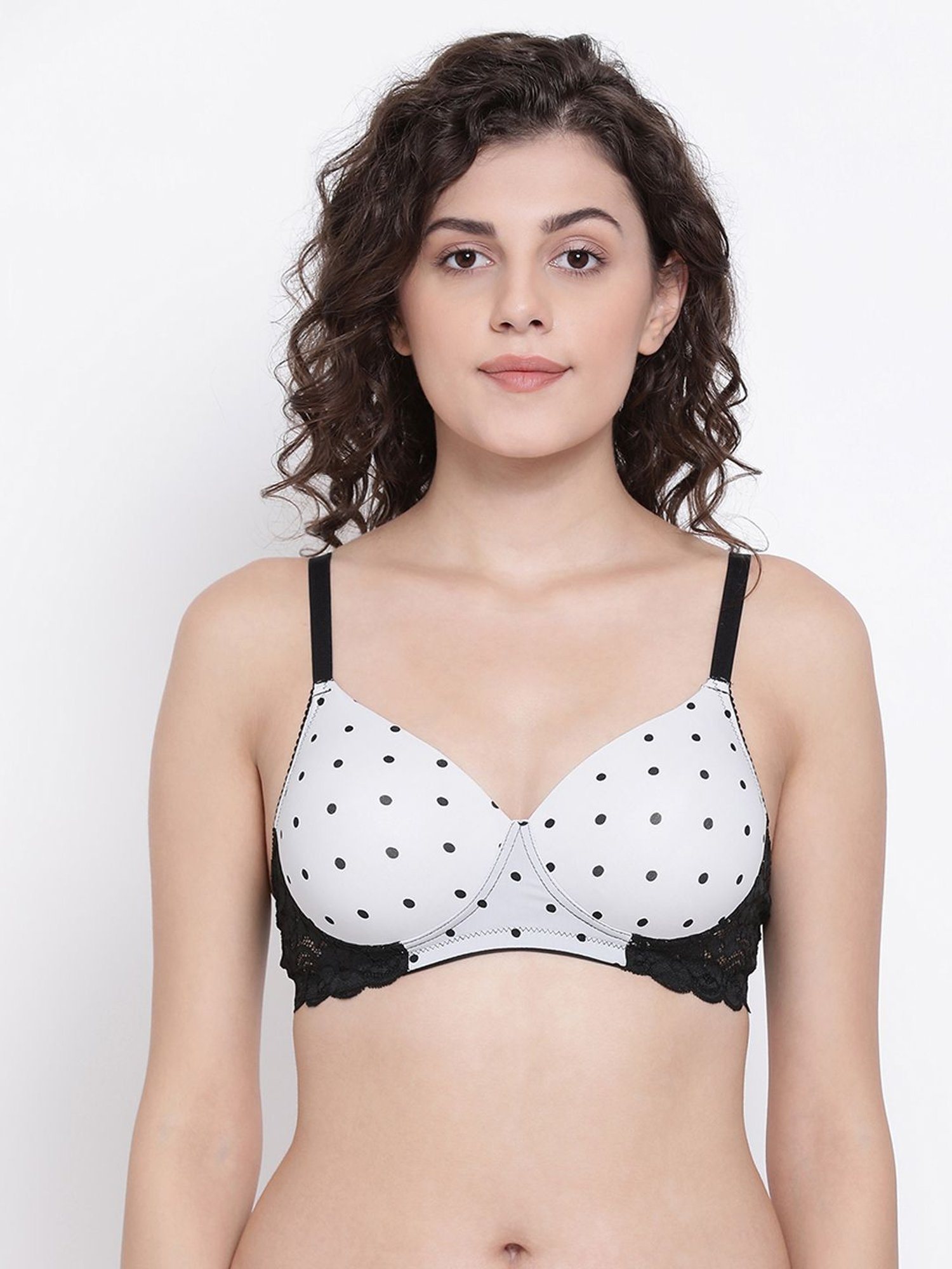 Buy Clovia Padded Non-Wired Full Coverage T-Shirt Bra - White at Rs.1199  online