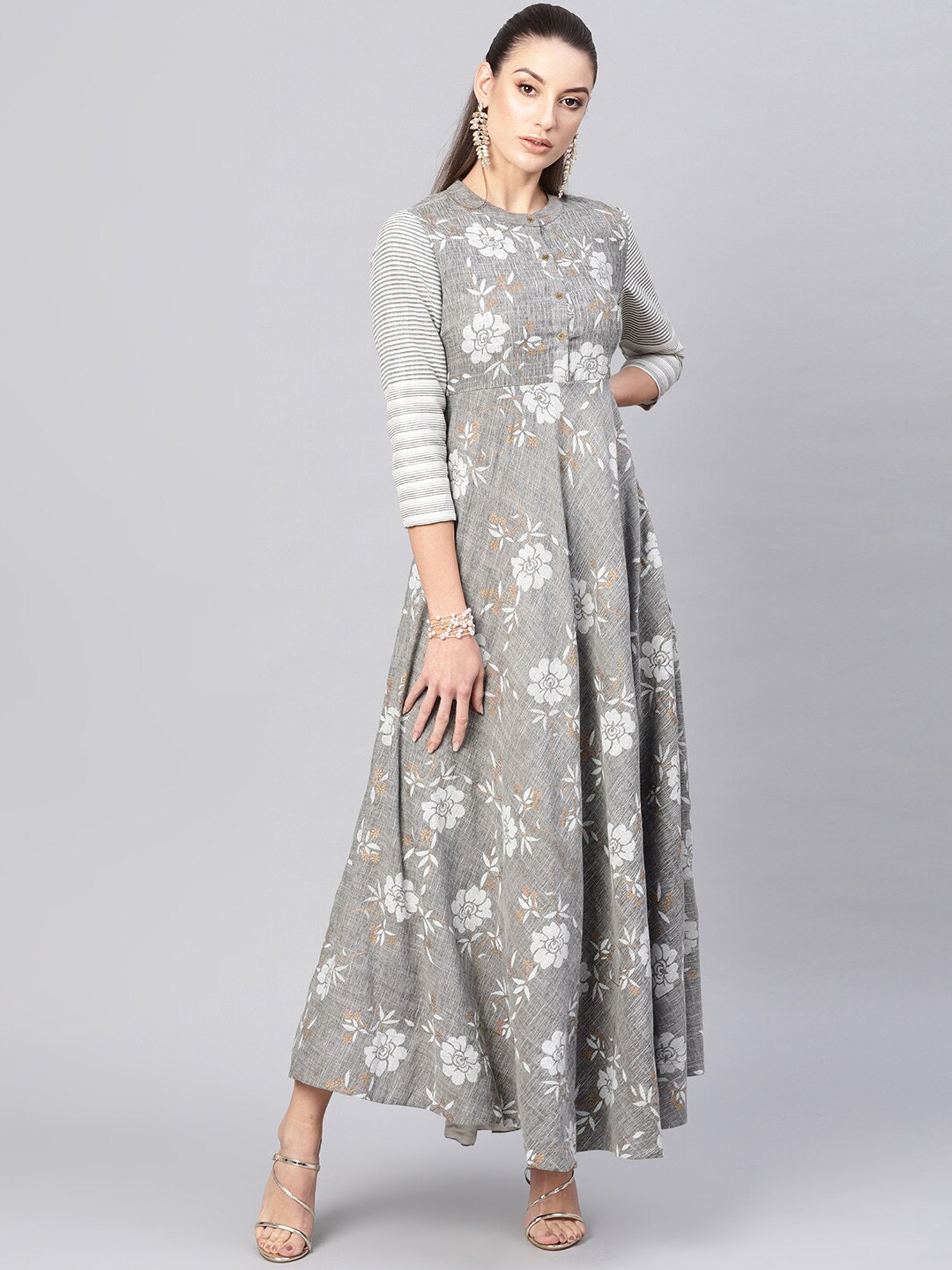 grey cotton maxi dress