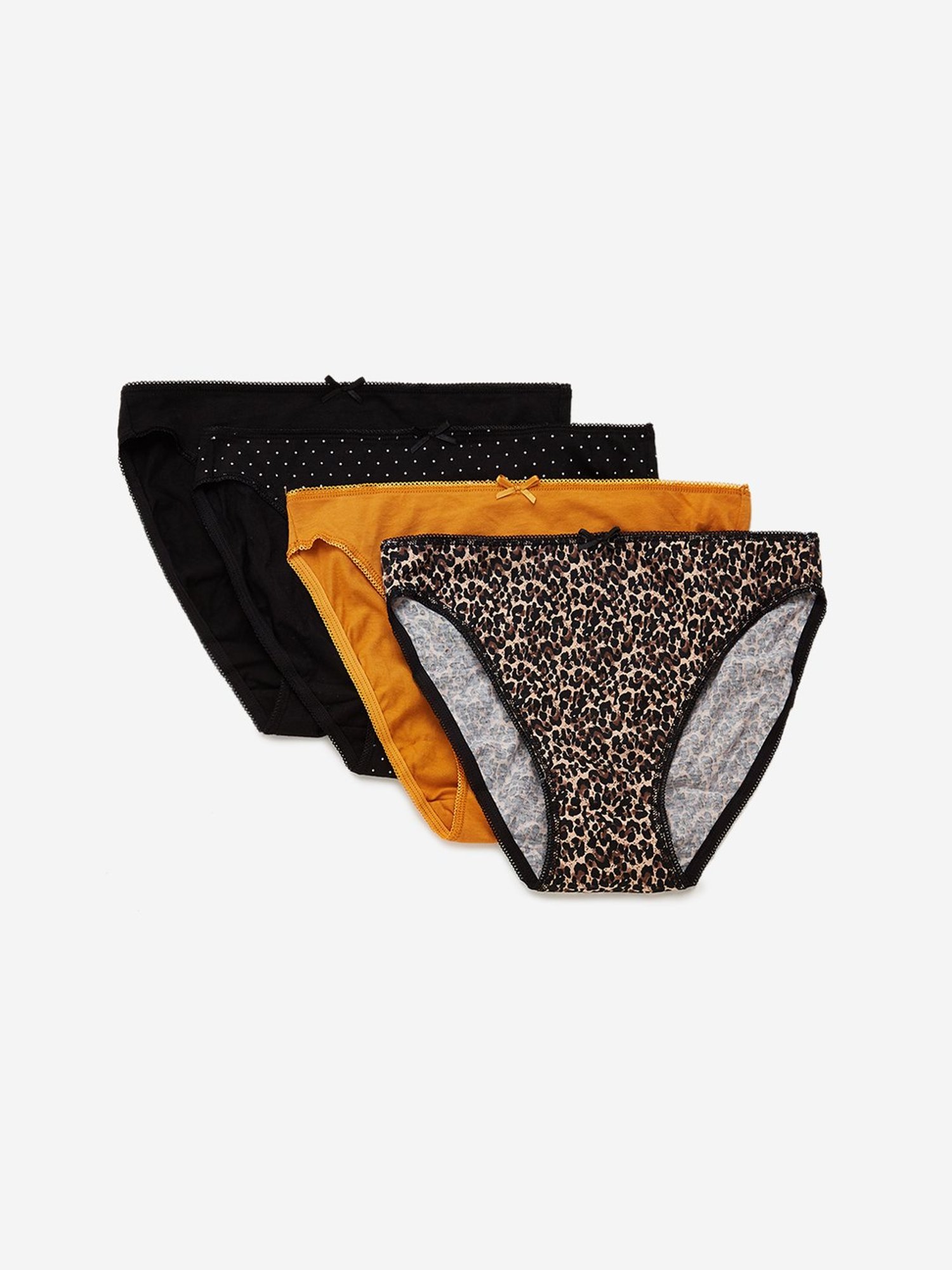 Buy Wunderlove by Westside Black Printed Hi-Leg Briefs Set of Four for  Women Online @ Tata CLiQ