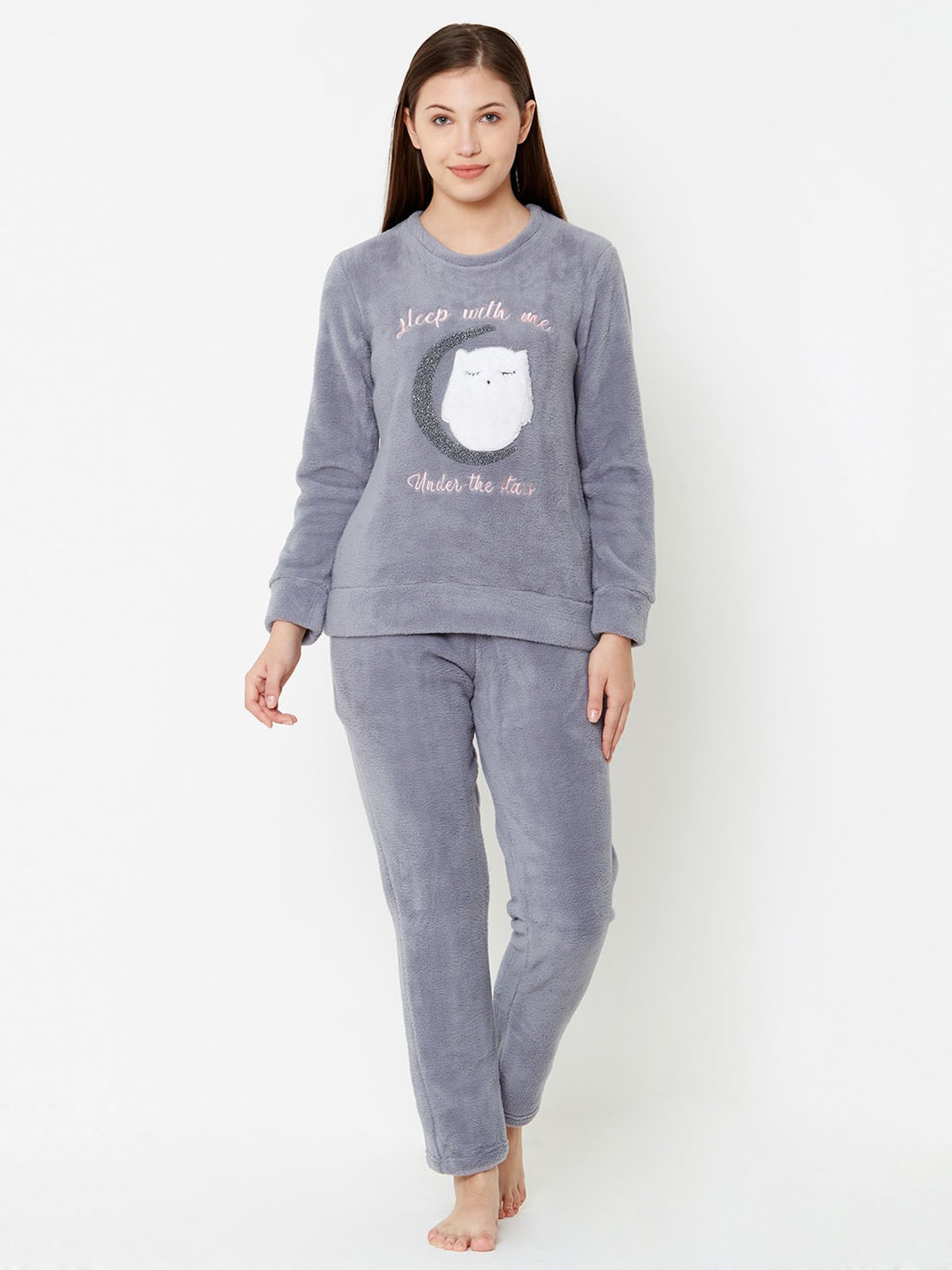 Grey best sale fleece pyjamas