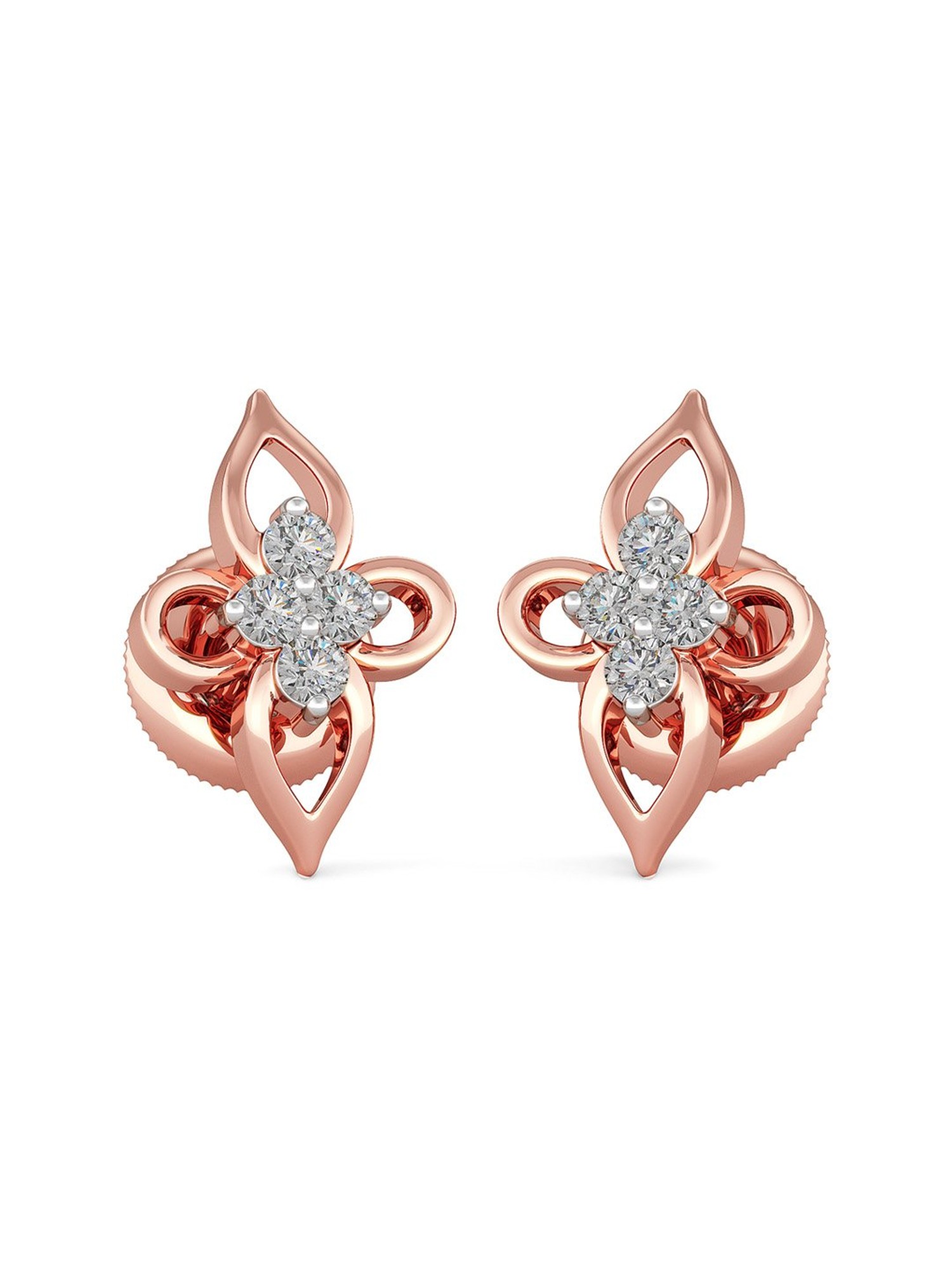 Buy Giva 925 Sterling Silver Rose Gold Plated Baguette Flower Earrings at  Rs2198 online  Jewellery online