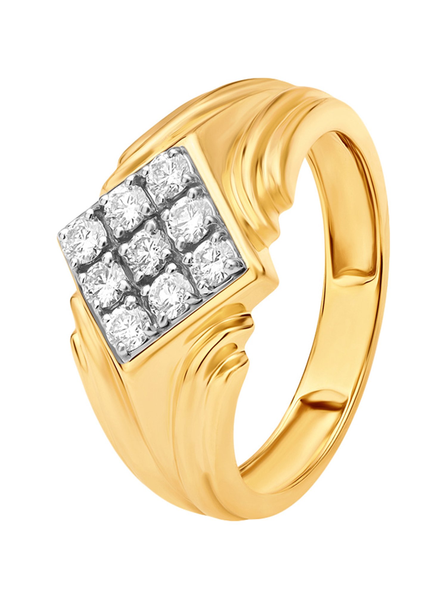 Glamorous Ridged Gold Ring for Men