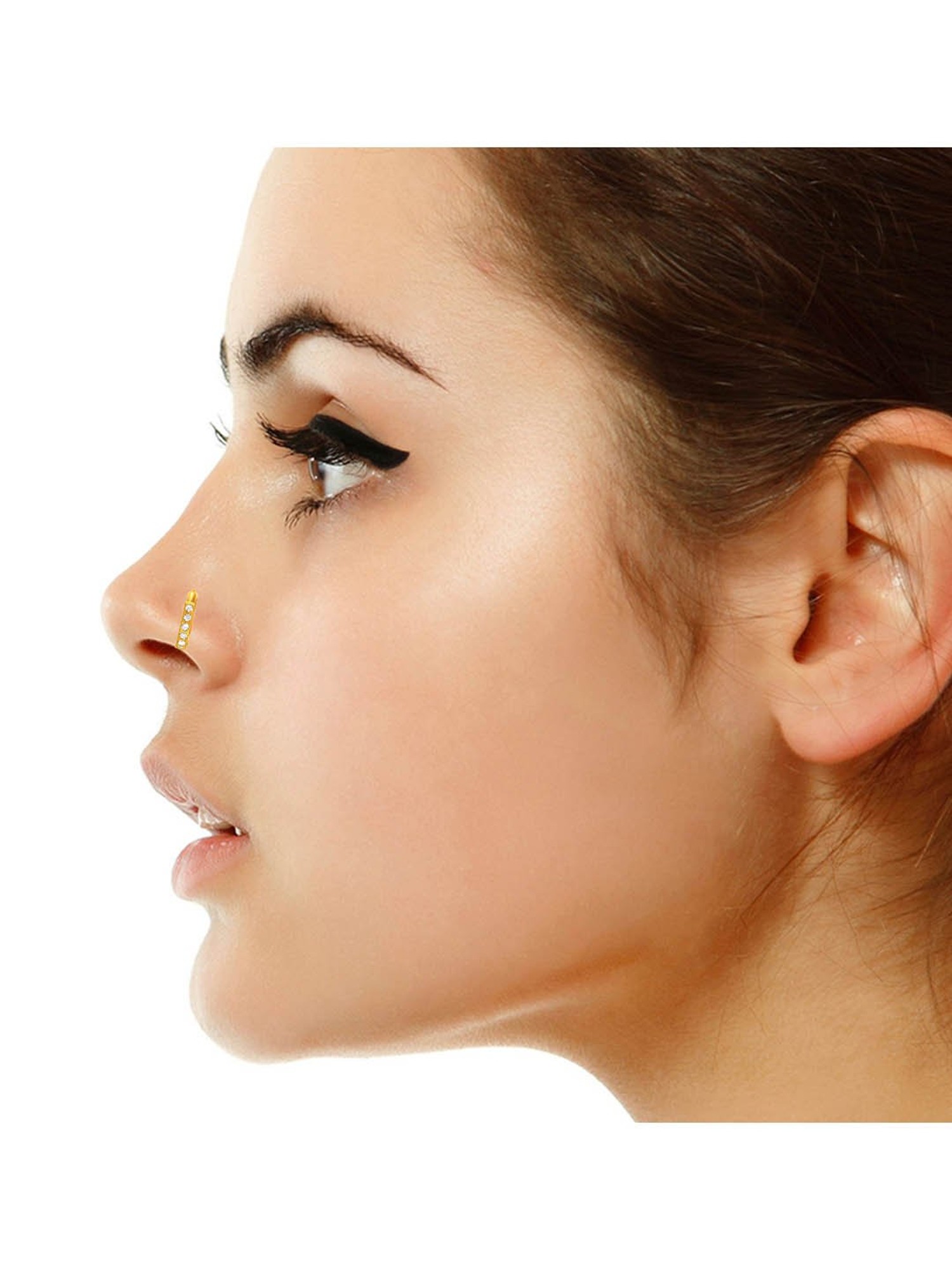 Fancy Gold and Diamond Nose Pin