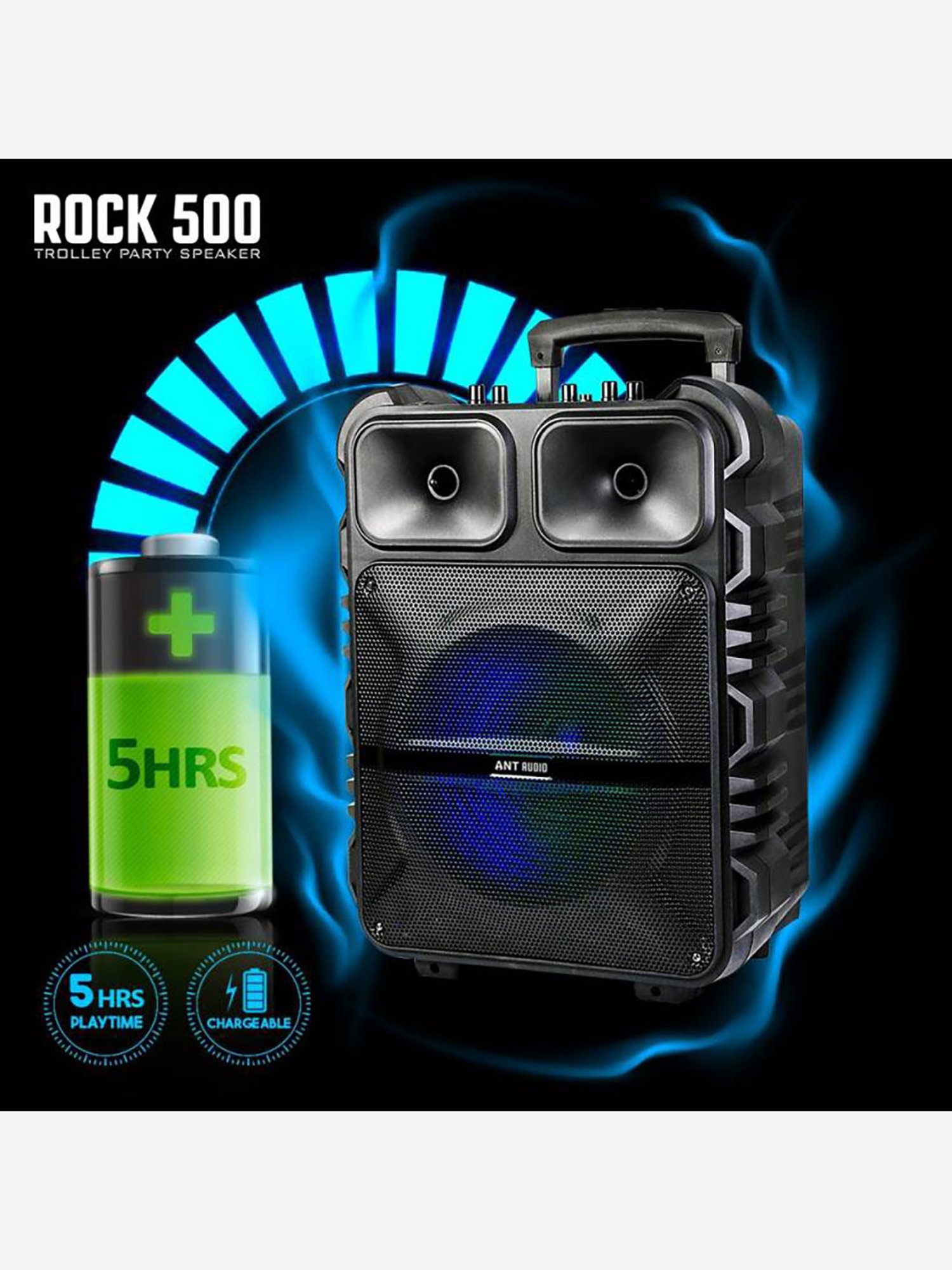 ant audio rock 500 50 w bluetooth party speaker