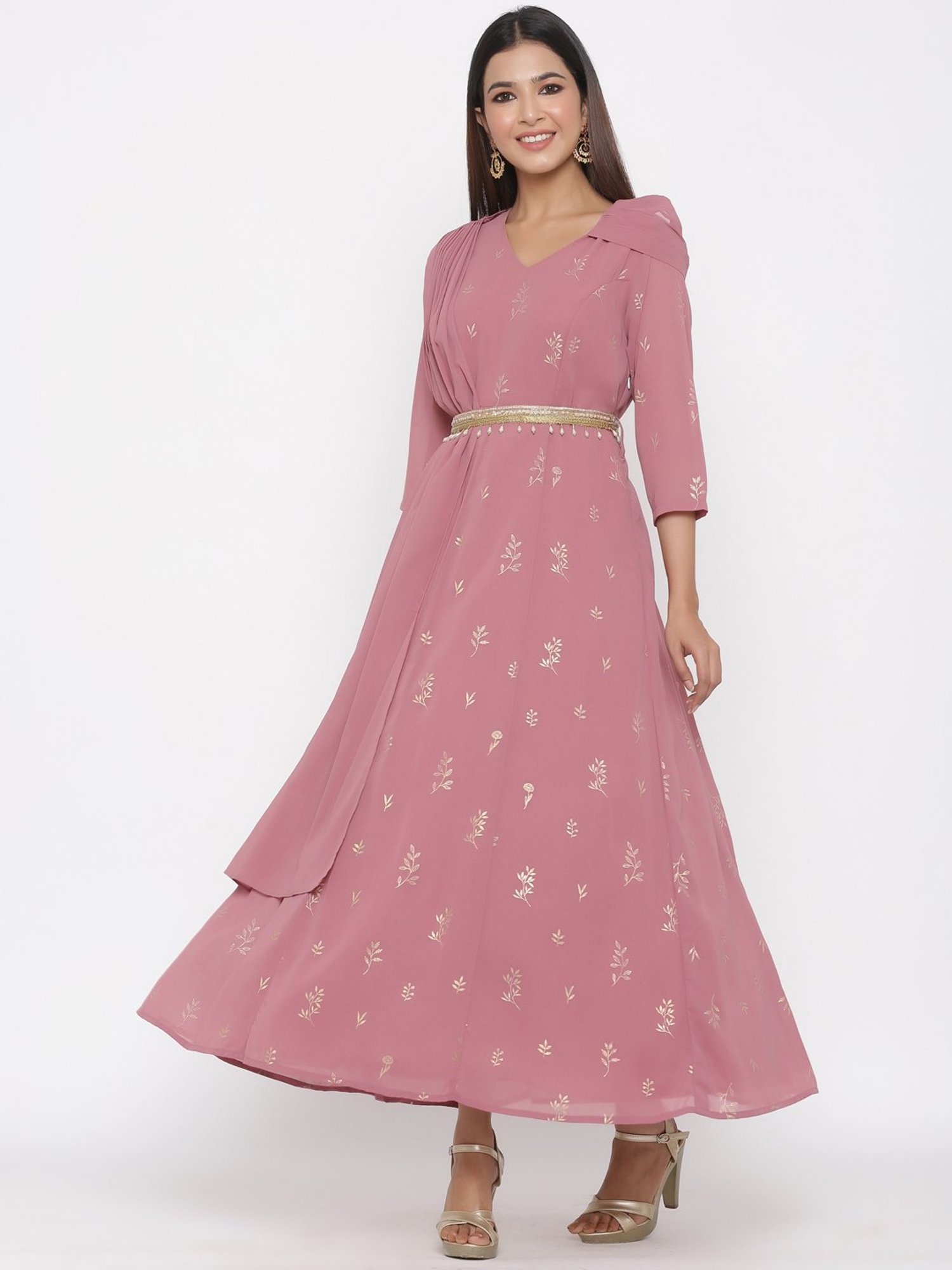 a line ethnic dress