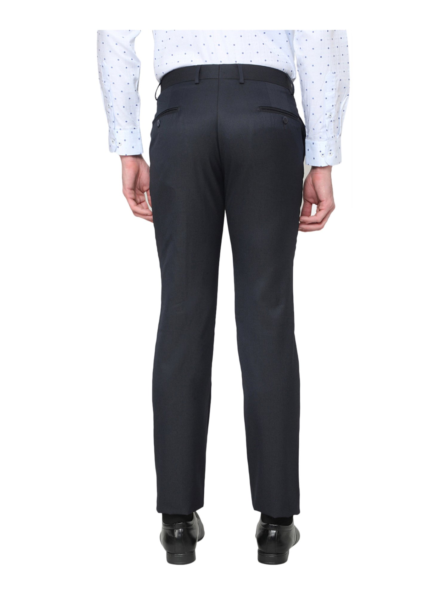 J.Hampstead Men's Wool Solids Super 100's Unstitched Trouser Fabric (Black)
