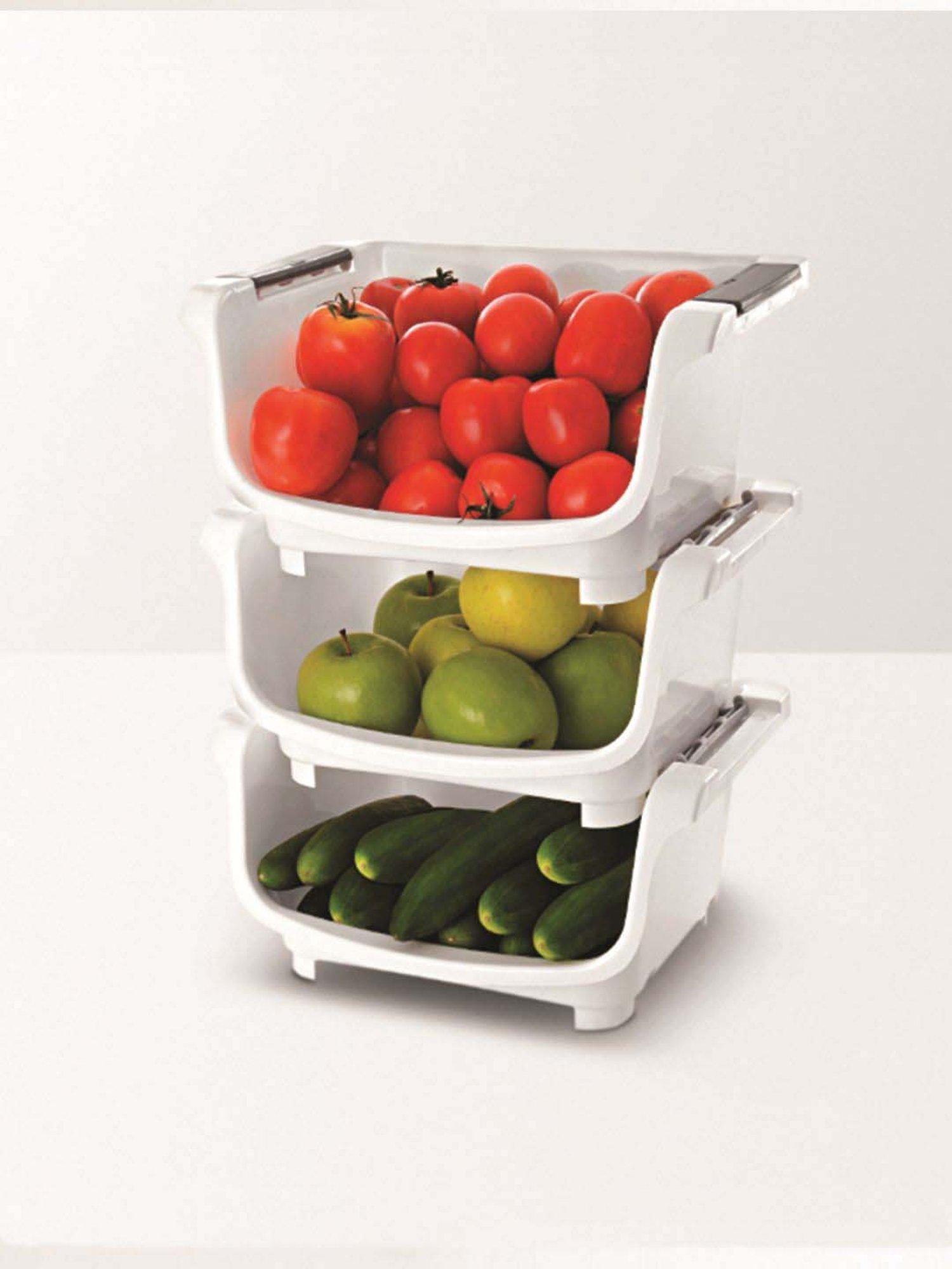 Buy Jvs White Plastic Kitchen Stacks Set Of 3 Online At Best Prices Tata Cliq