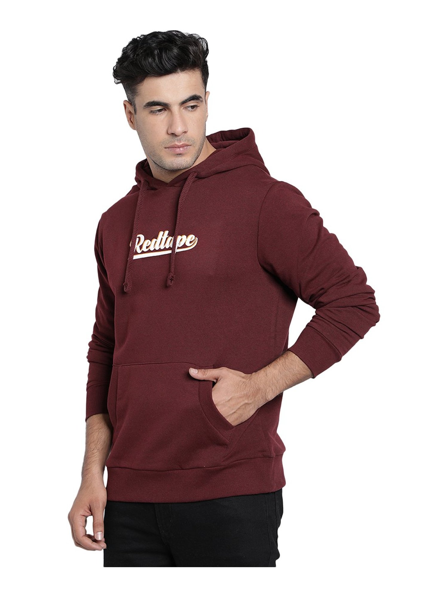 Red Tape Men Magenta HoodedSweatshirt, Hoodies for men, Myntra shopping