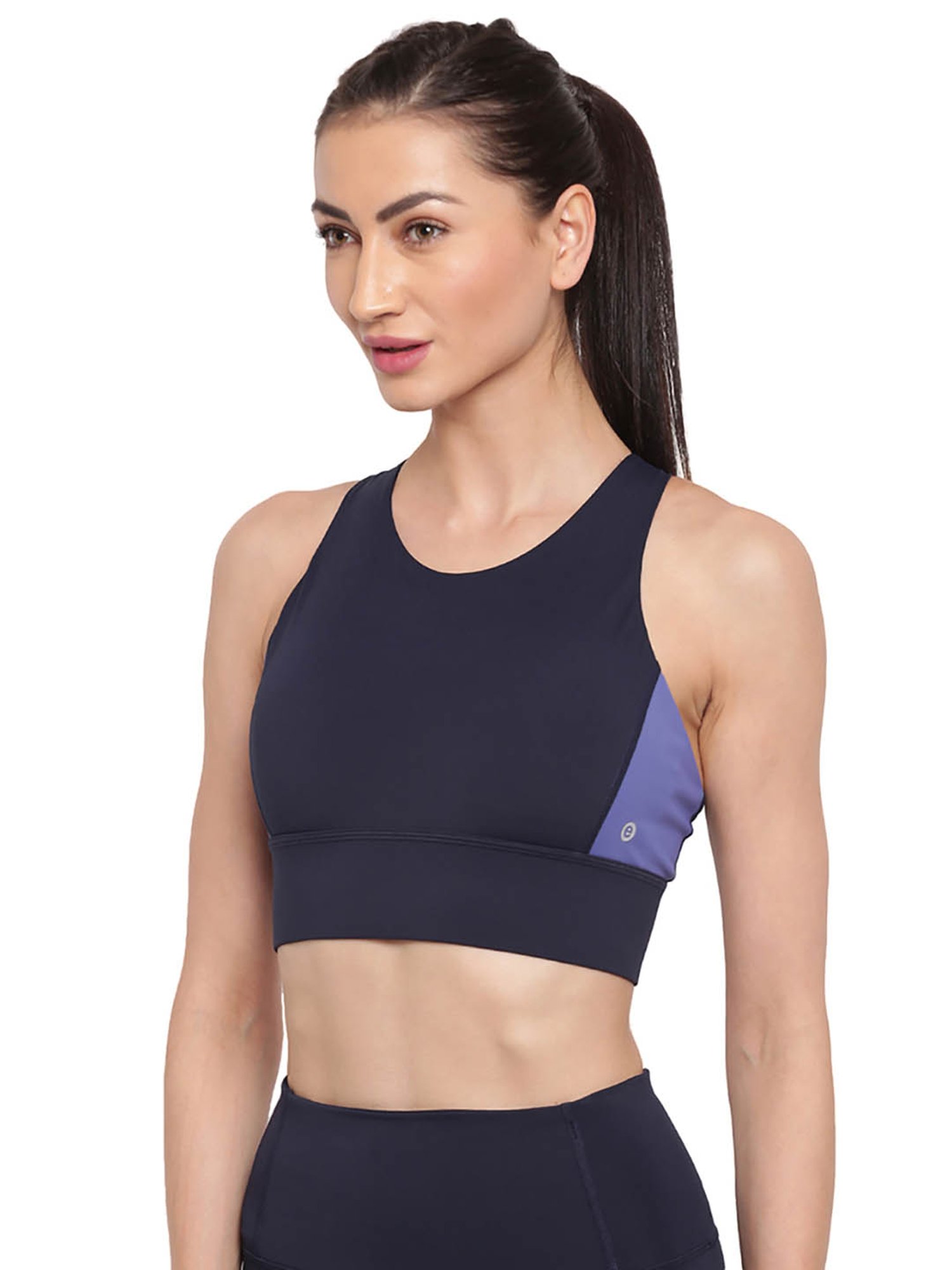 Buy Enamor Navy Non Wired Non Padded Sports Bra for Women Online