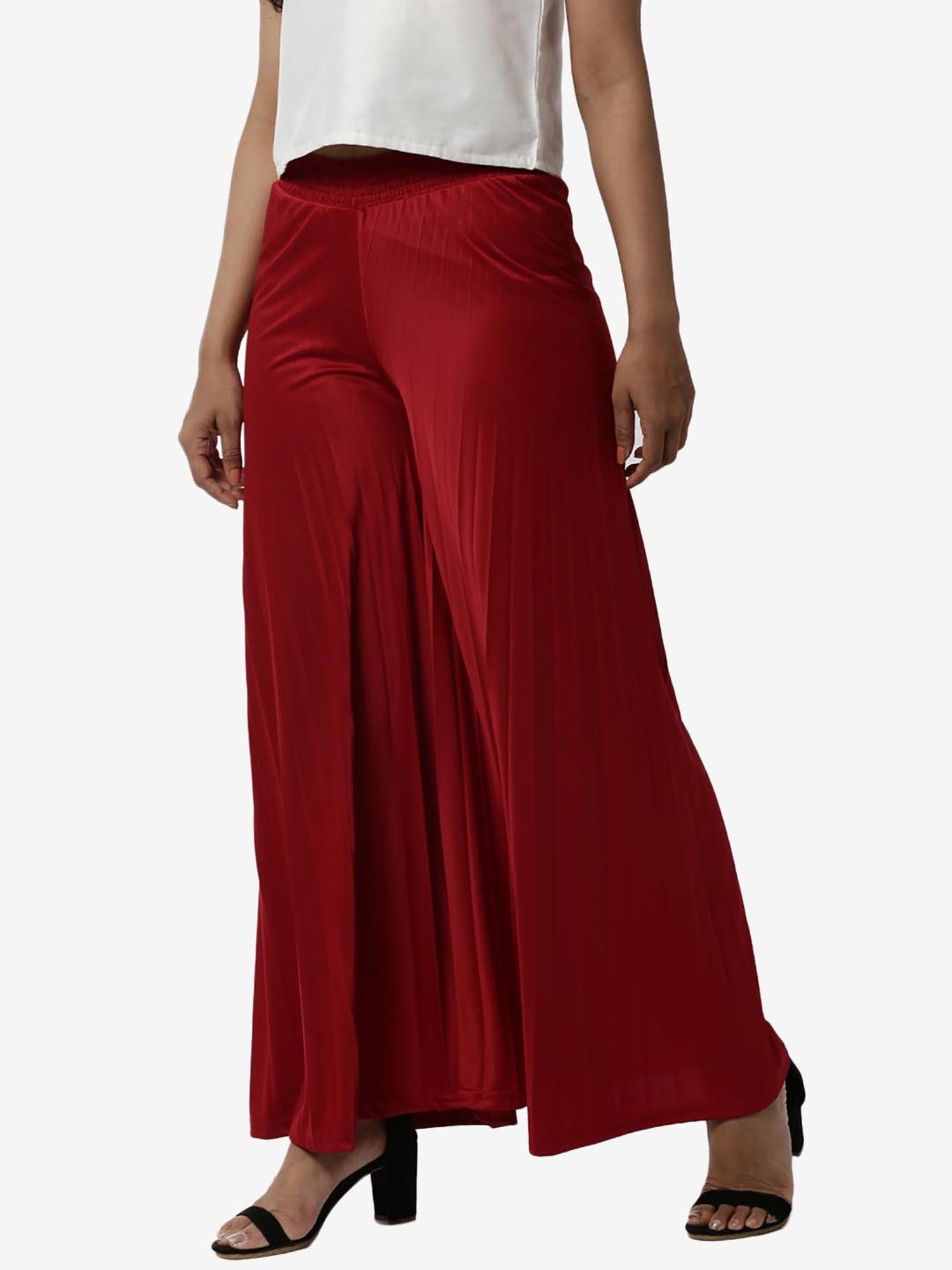 Buy BuyNewTrend Maroon Rayon Full Length Sharara Women Palazzo Pant Online  at Best Prices in India  JioMart
