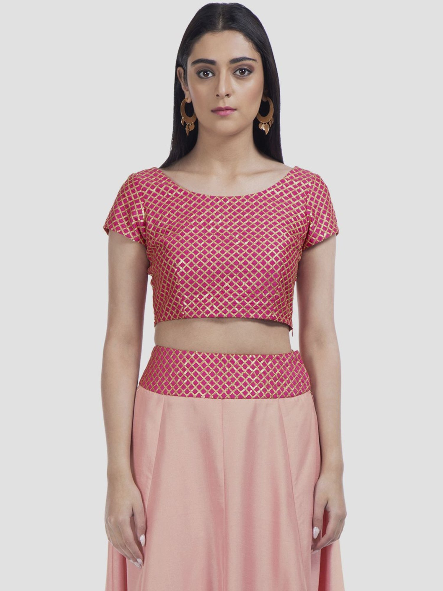 Pink crop hotsell top ethnic