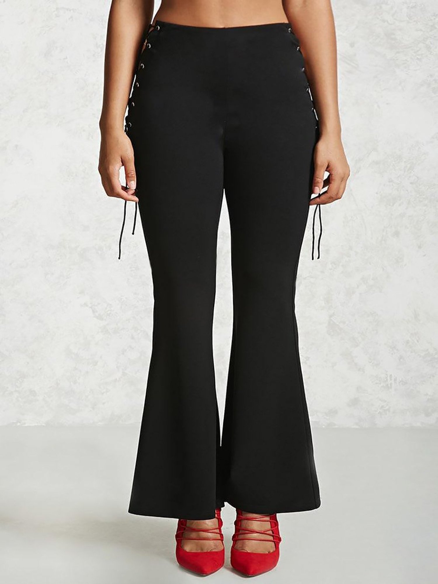 Forever 21 Trousers And Pants  Buy Forever 21 Red Solid Wide Leg Mid Waist  Pants OnlineNykaa Fashion