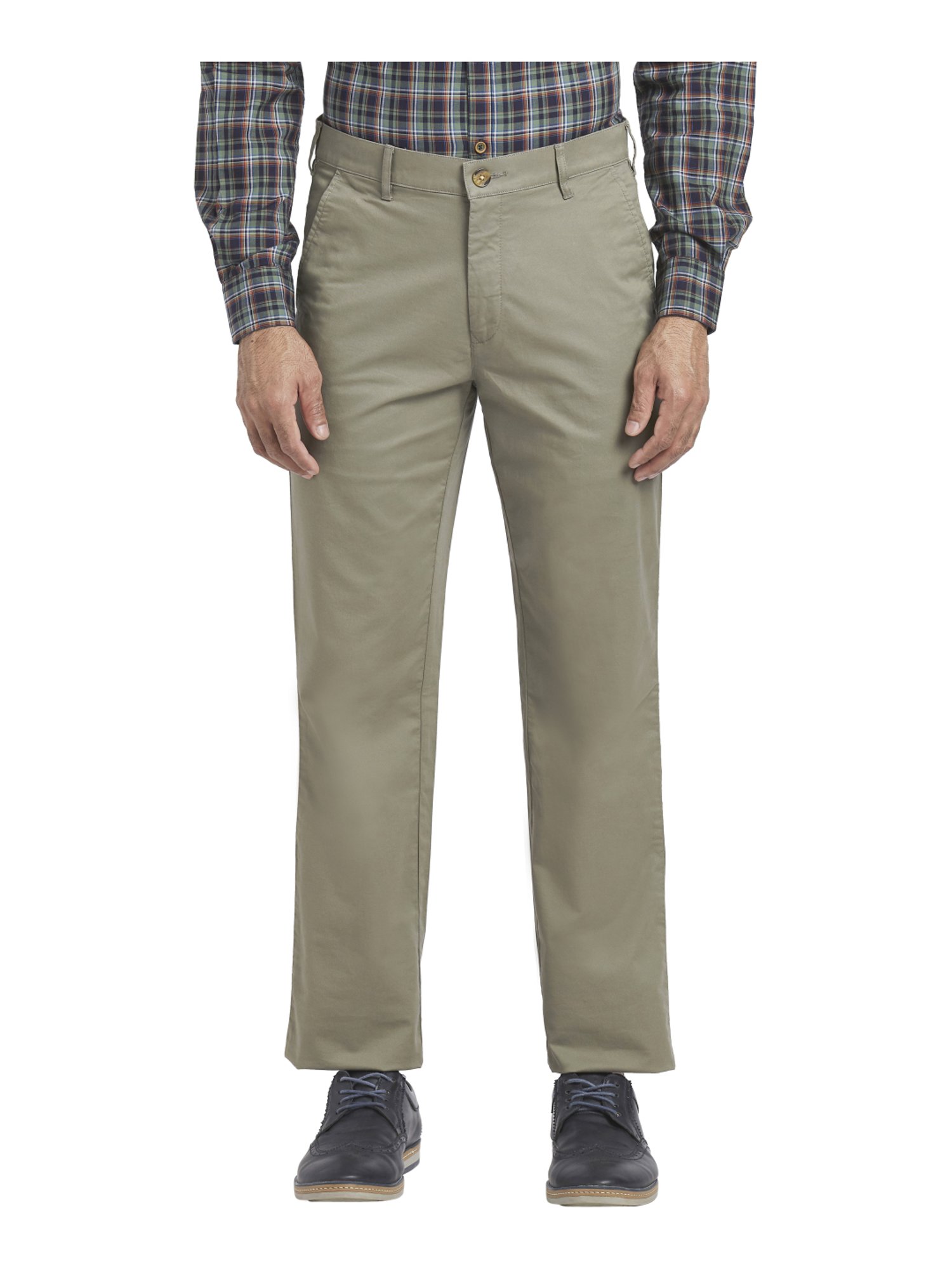 Buy ColorPlus Light Grey Tailored Fit Trousers for Men Online  Tata CLiQ