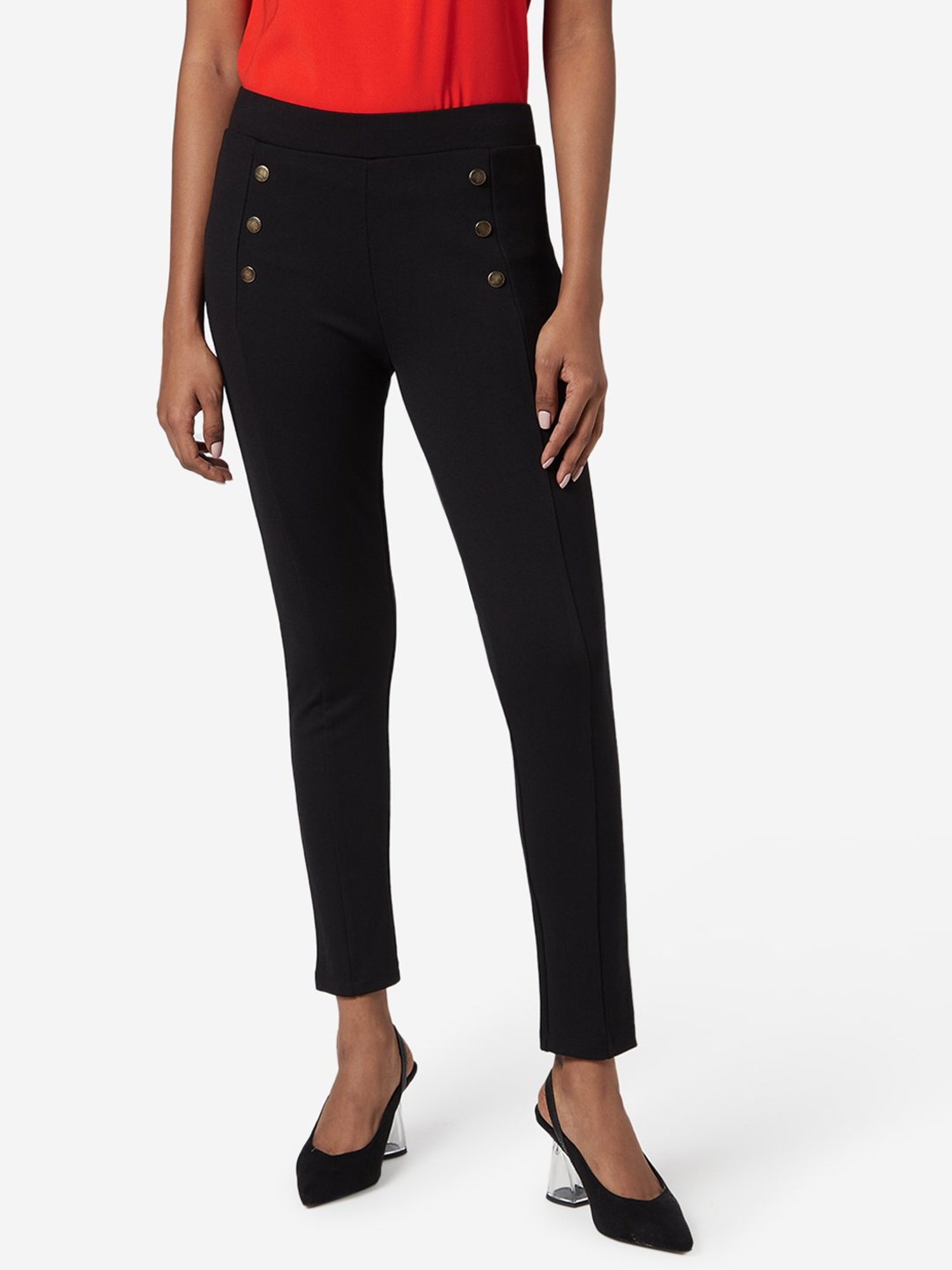 Go Colors Pants  Buy Go Colors Women Solid Navy Stretch Ponte Pants Online   Nykaa Fashion