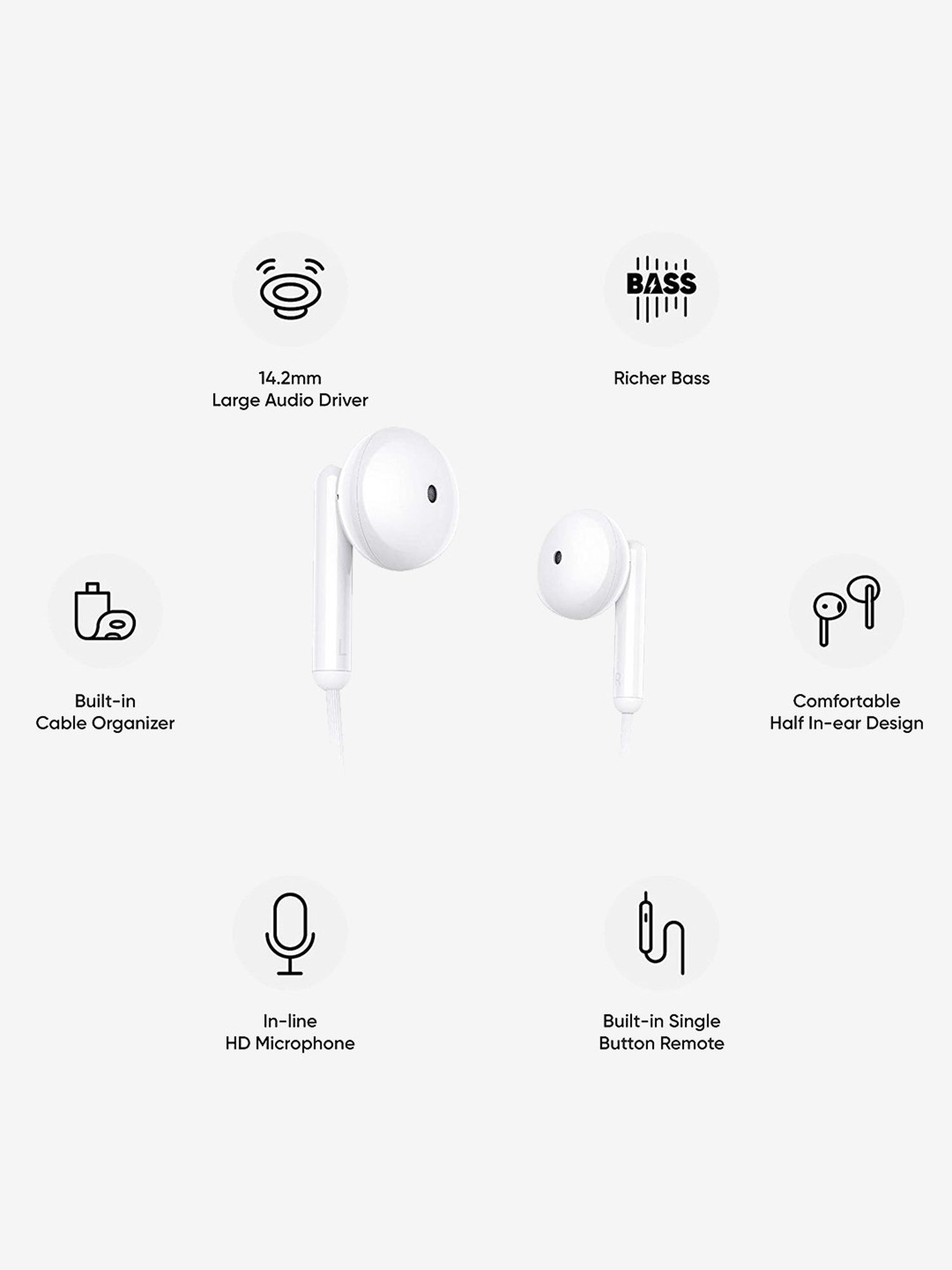 realme buds classic rma2001 wired earphones