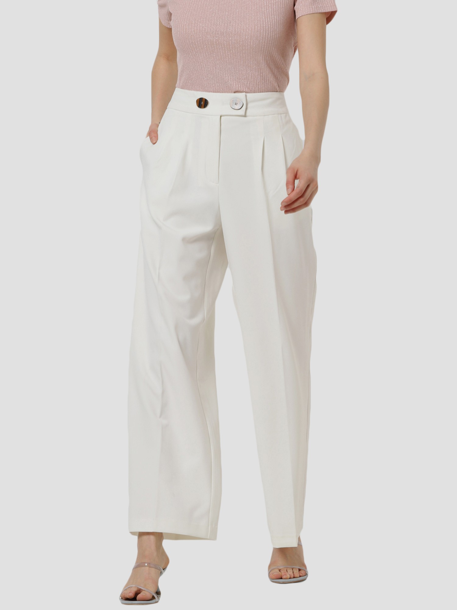 Buy Off White Trousers  Pants for Women by Outryt Online  Ajiocom