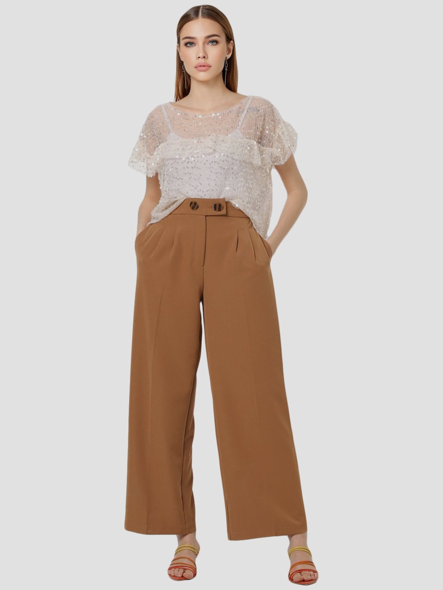 MS Womens Brown Trousers Size 10 L29 in Rewards  Monetha