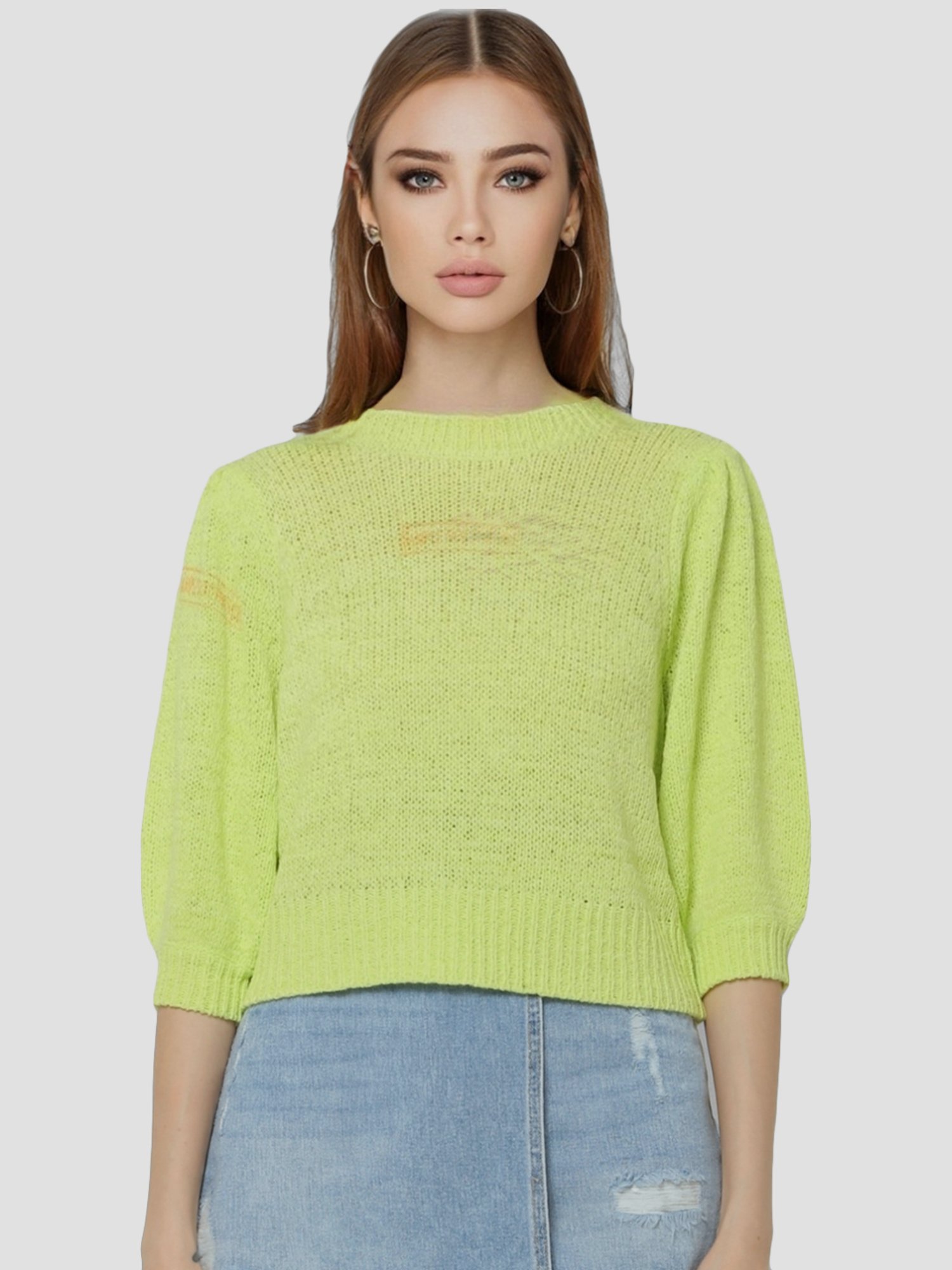 Neon Yellow Regular Fit Pullover 