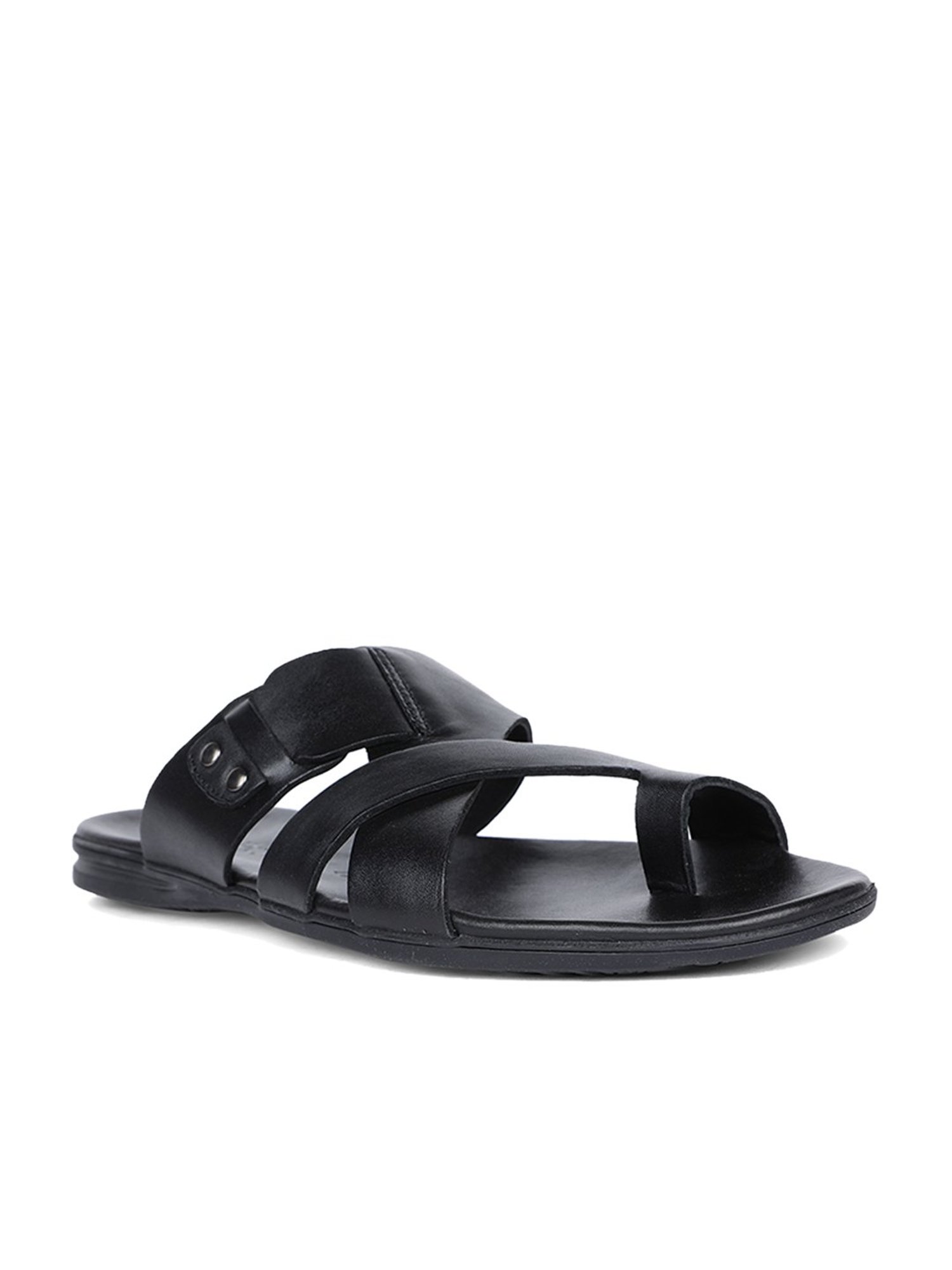 Genesis - Men black leather sandal with ankle strap – Holysouq - Handmade  Leather Creations