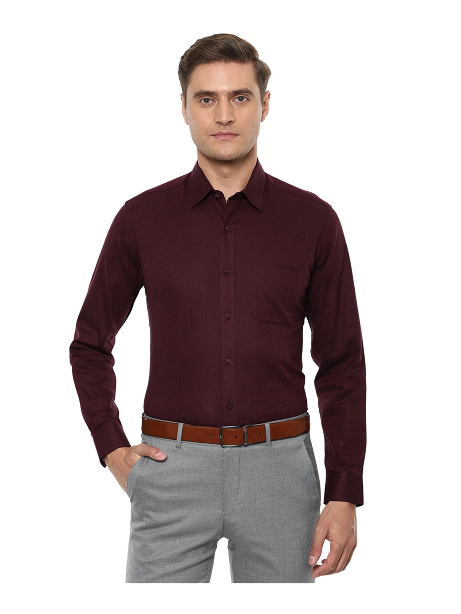 Buy Allen Solly Maroon Shirt at Amazonin