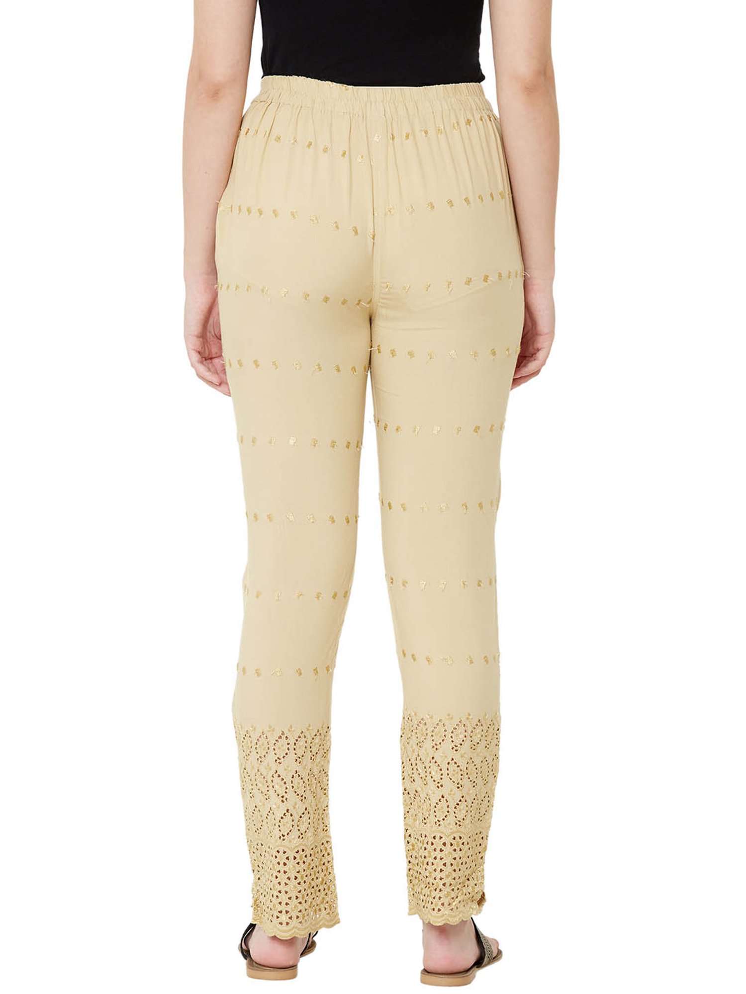 Buy Juliet White Embroidered Cigarette Pants for Women Online @ Tata CLiQ