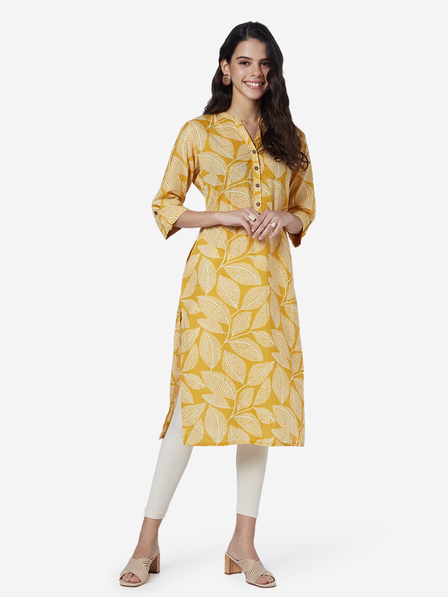 Buy Utsa by Westside Pink Fit-And-Flare Woven Cotton Kurta Online at best  price at TataCLiQ