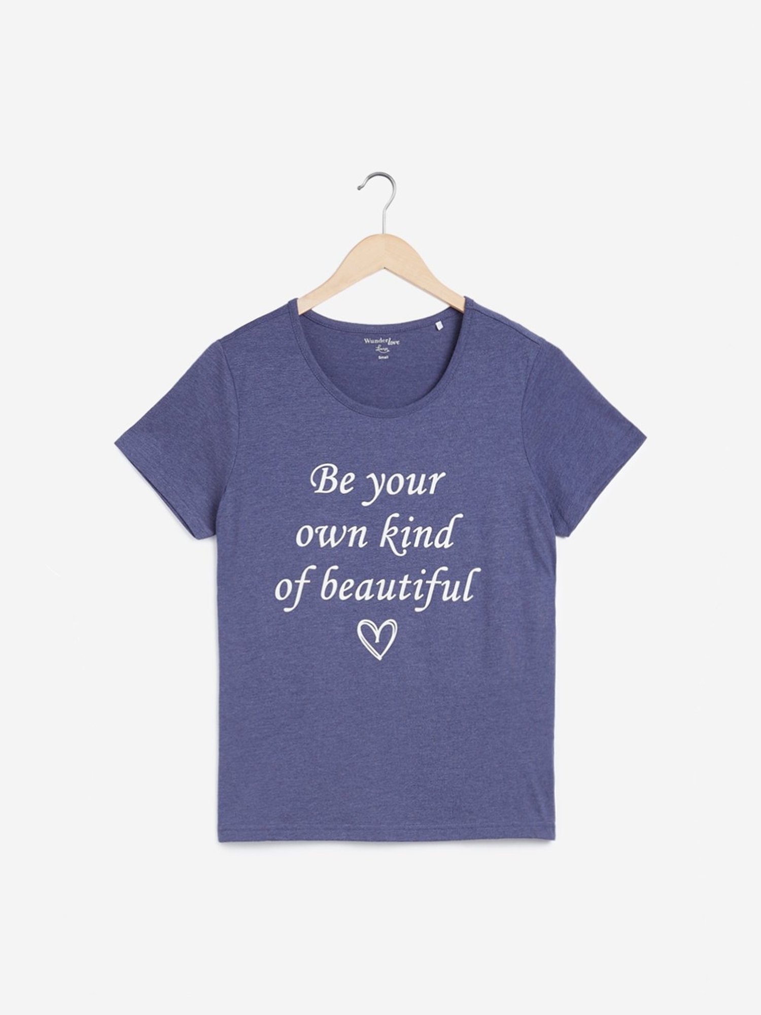 Buy Wunderlove Dark Purple Typographic Printed T-Shirt from Westside