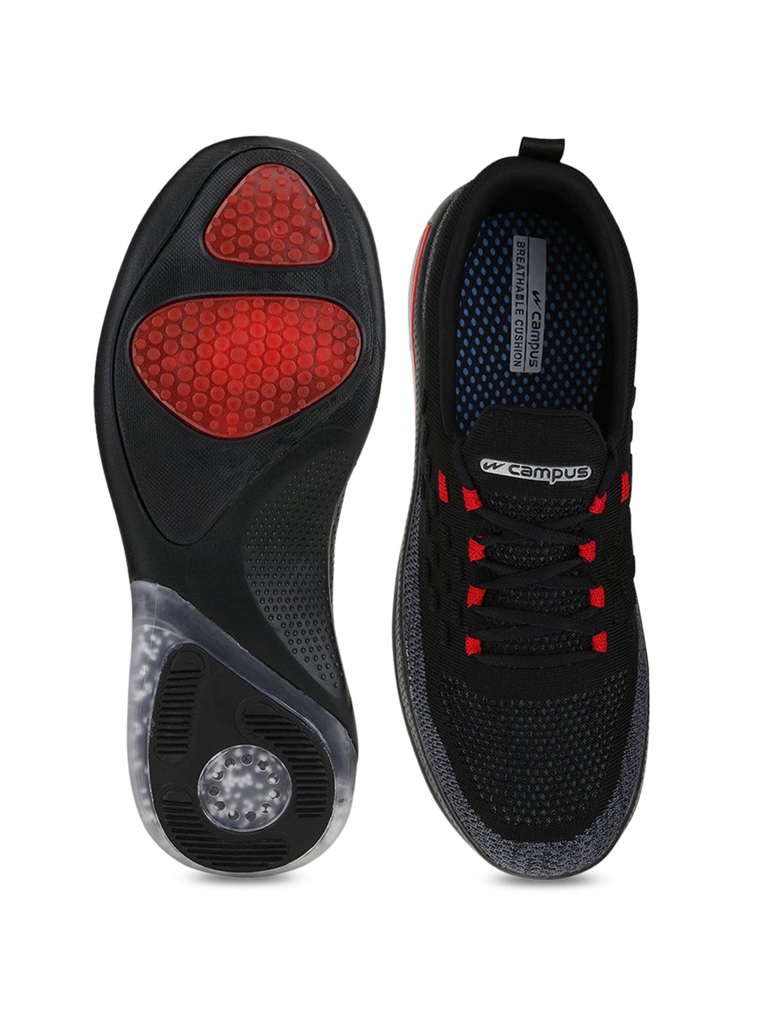 Buy Campus Route Black Running Shoes 