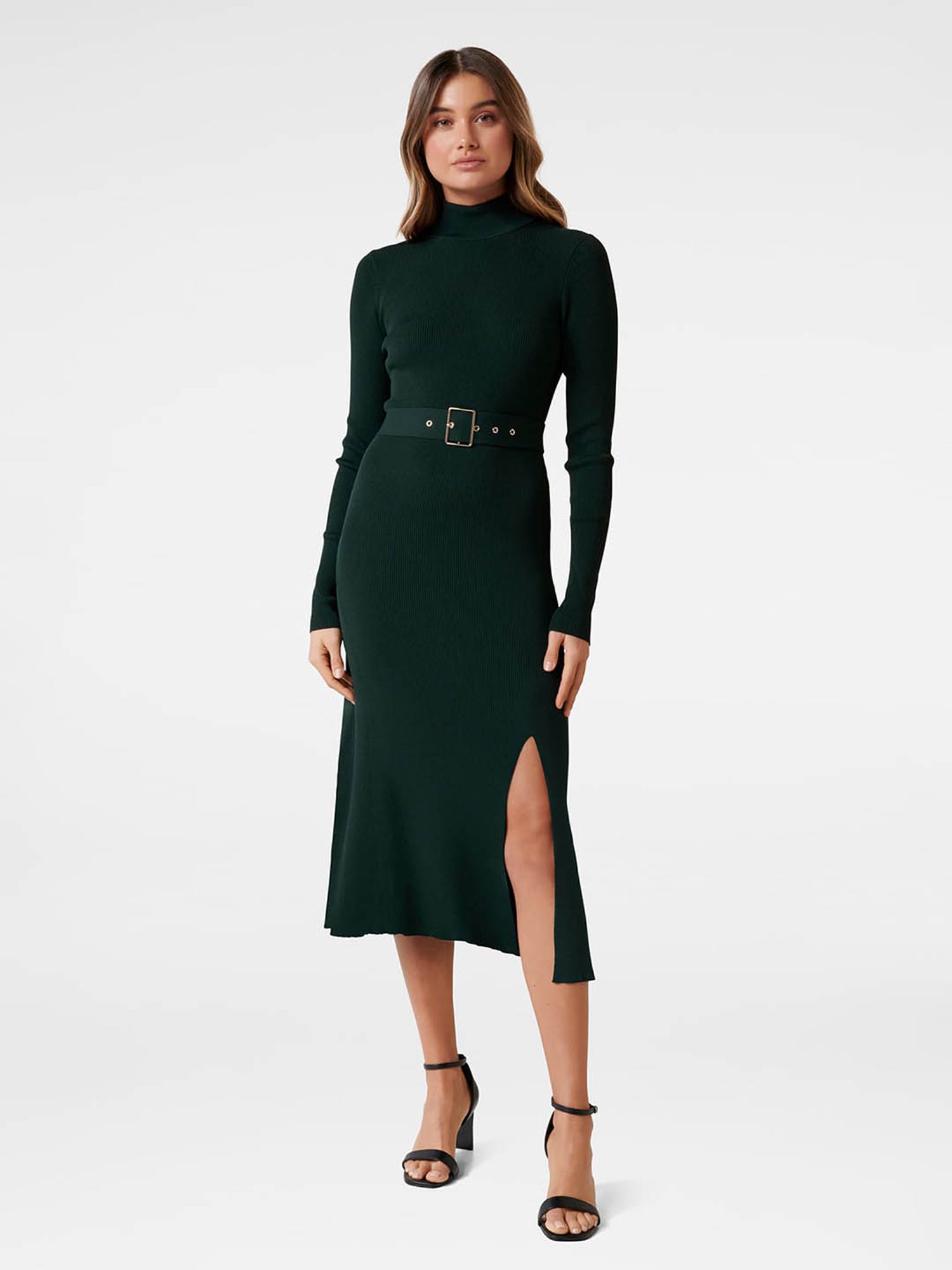 midi knit dress with sleeves