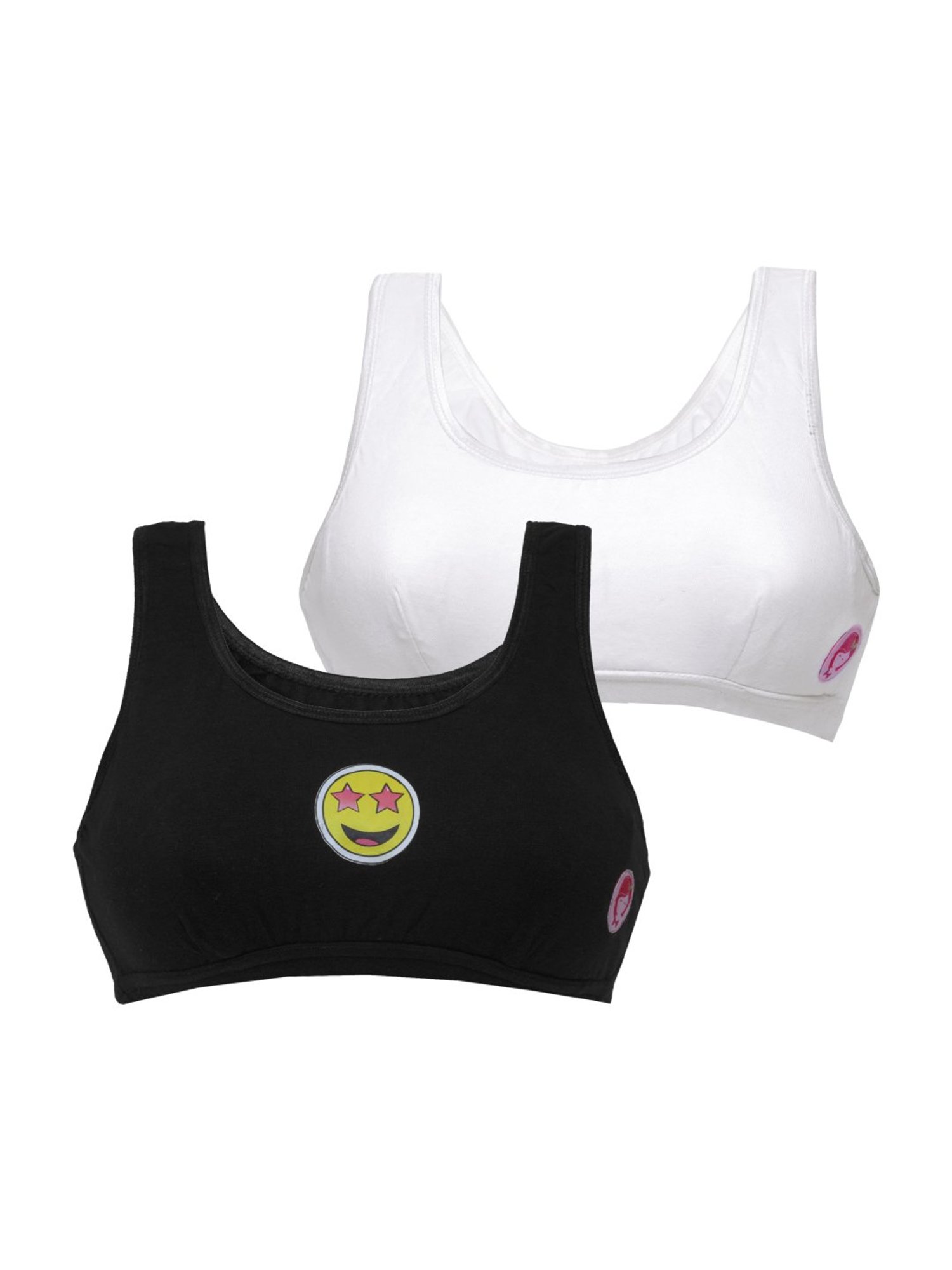 Buy D'chica Kids White & Grey Non Padded Bras - Pack of 2 for Girls  Clothing Online @ Tata CLiQ