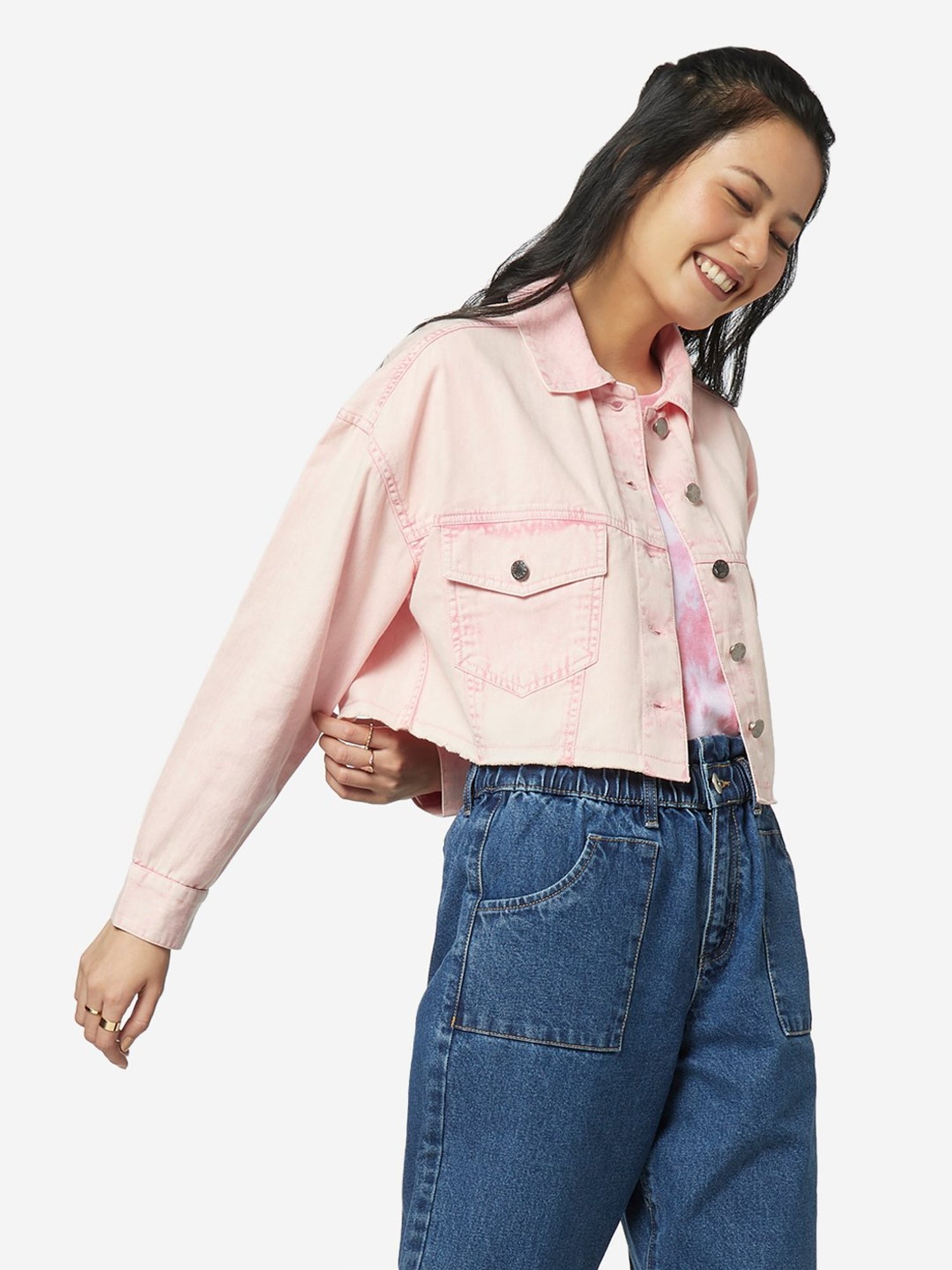 Denim jacket  Powder pink  Ladies  HM IN