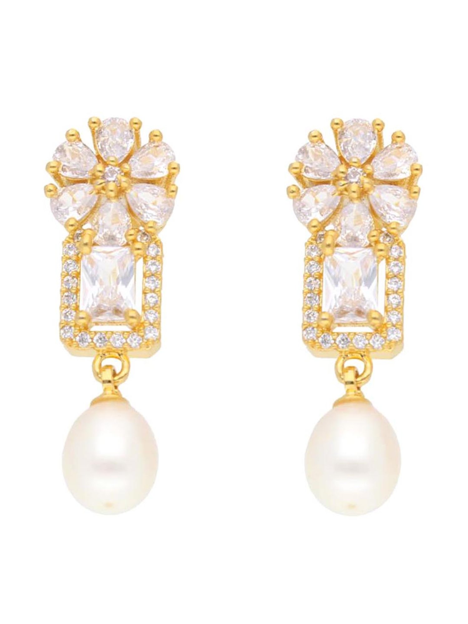 Buy Sri Jagdamba Pearls Dealer Set Of 2 Gold Plated Drop Earrings - Earrings  for Women 24961434 | Myntra