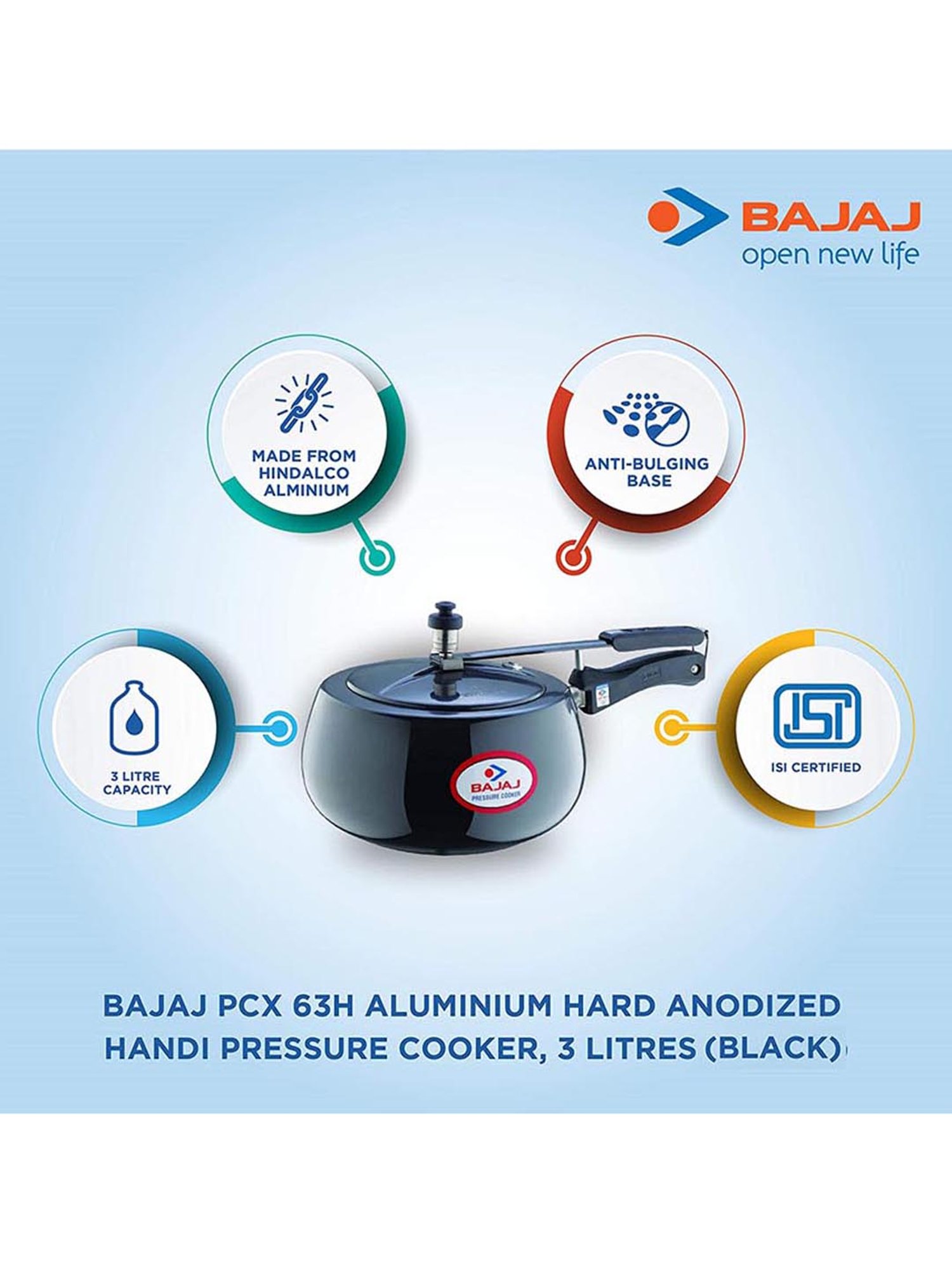 Bajaj majesty pcx 65 best sale hd handi pressure cooker