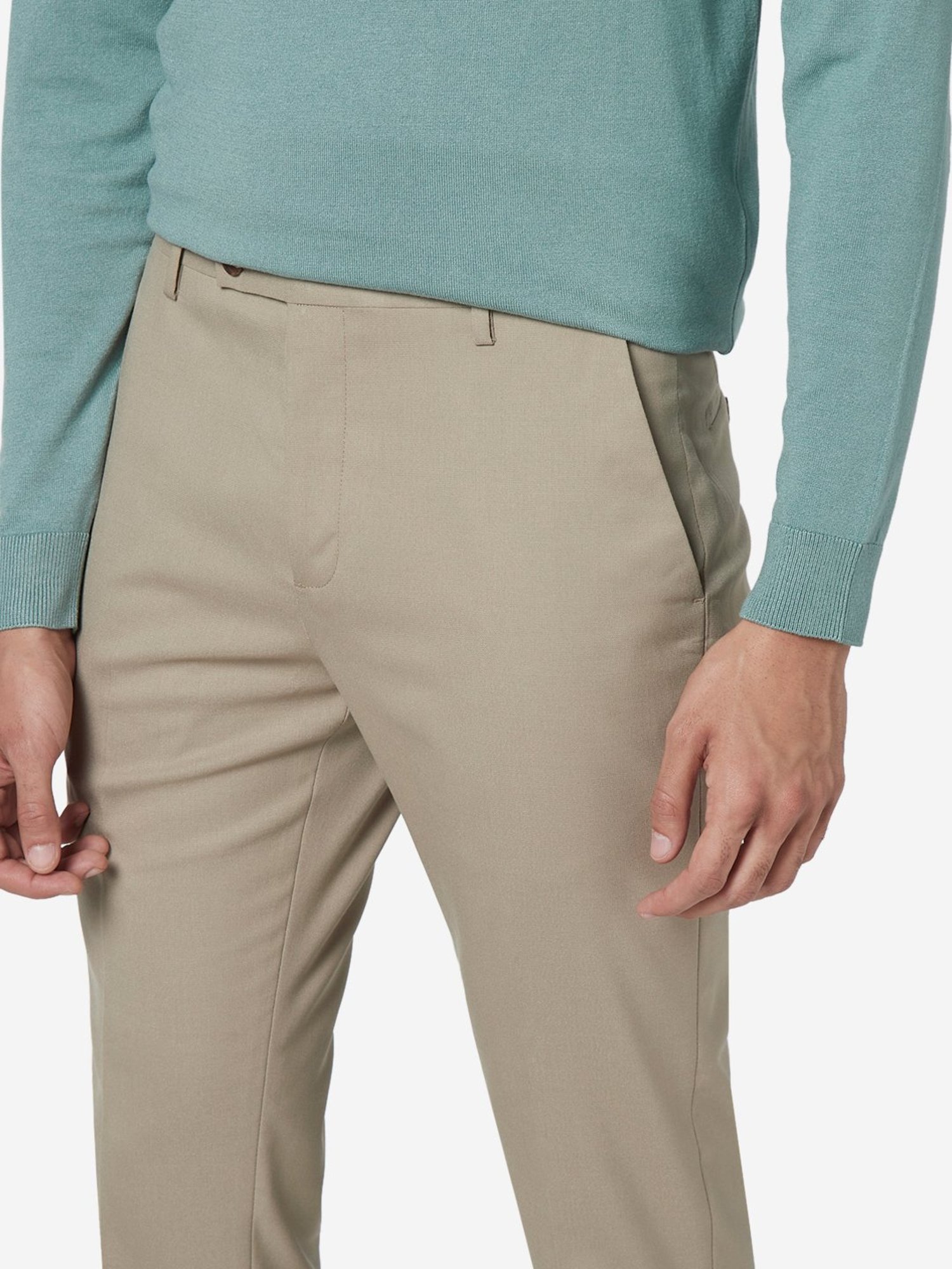 High-Waisted Carrot Pants-Green, NOCTURNE